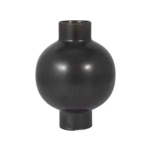 CER, 11"H BUBBLE VASE, BLACK VOLCANIC