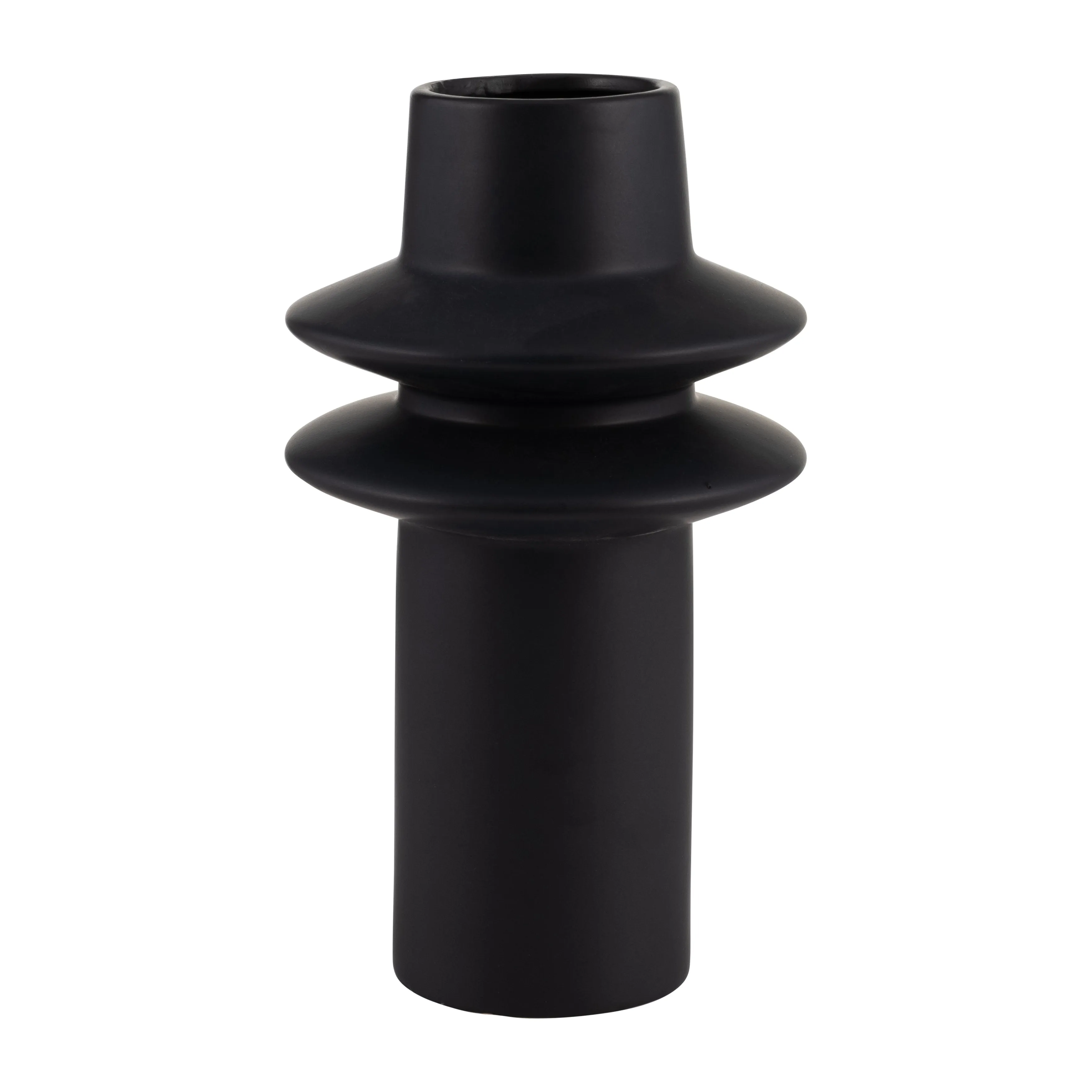 CER, 11"H MODERN VASE, BLACK