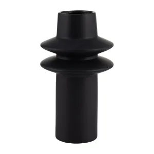 CER, 11"H MODERN VASE, BLACK