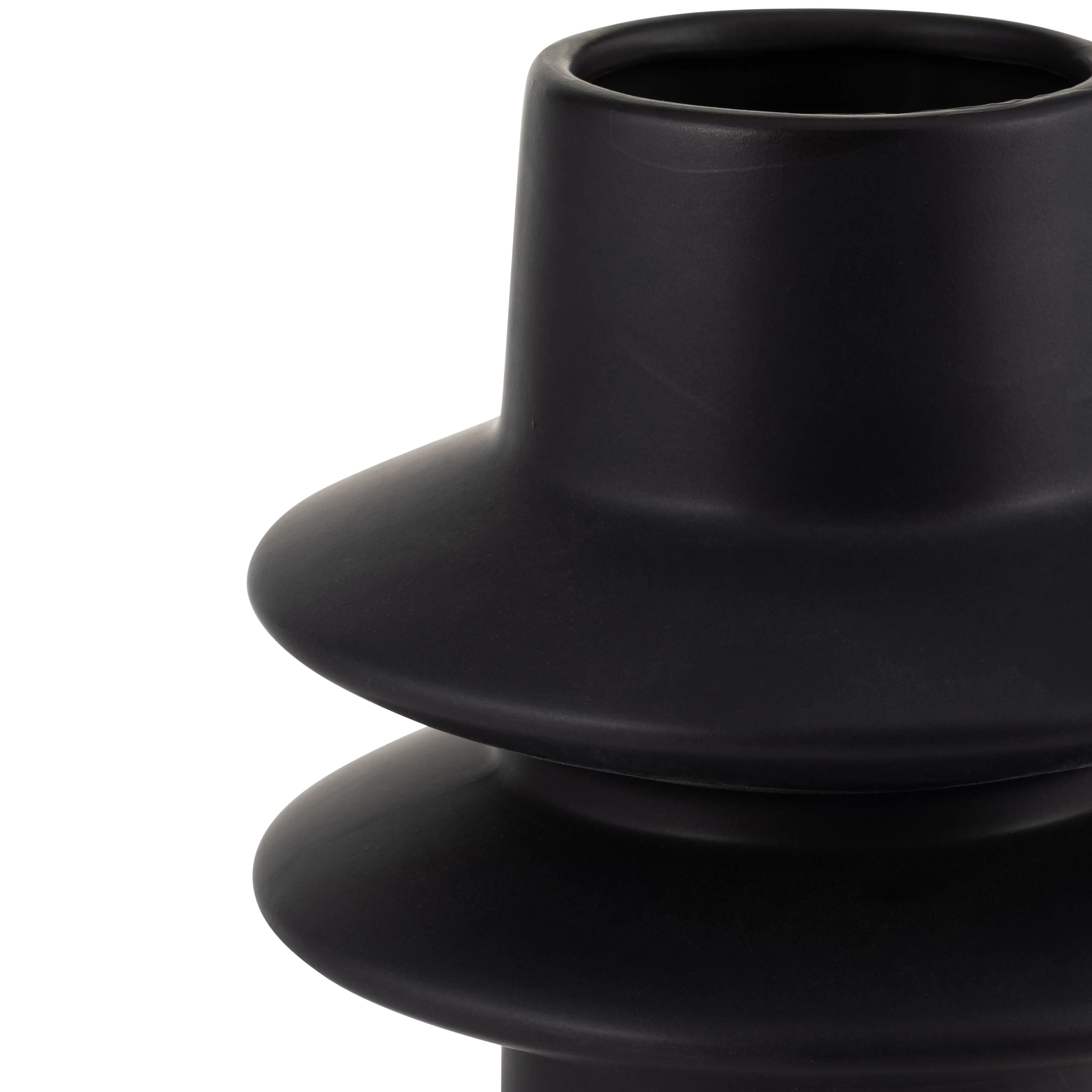CER, 11"H MODERN VASE, BLACK