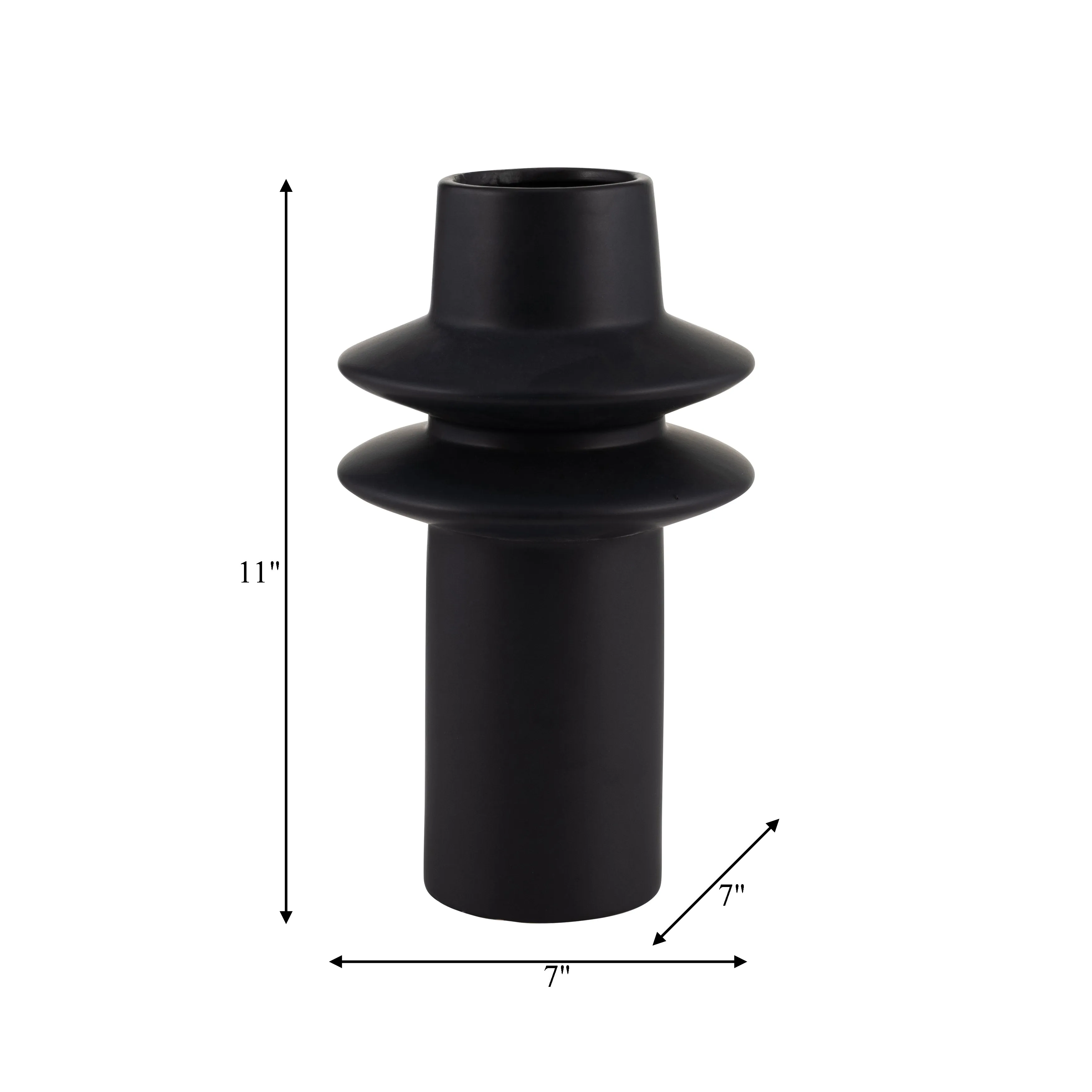 CER, 11"H MODERN VASE, BLACK