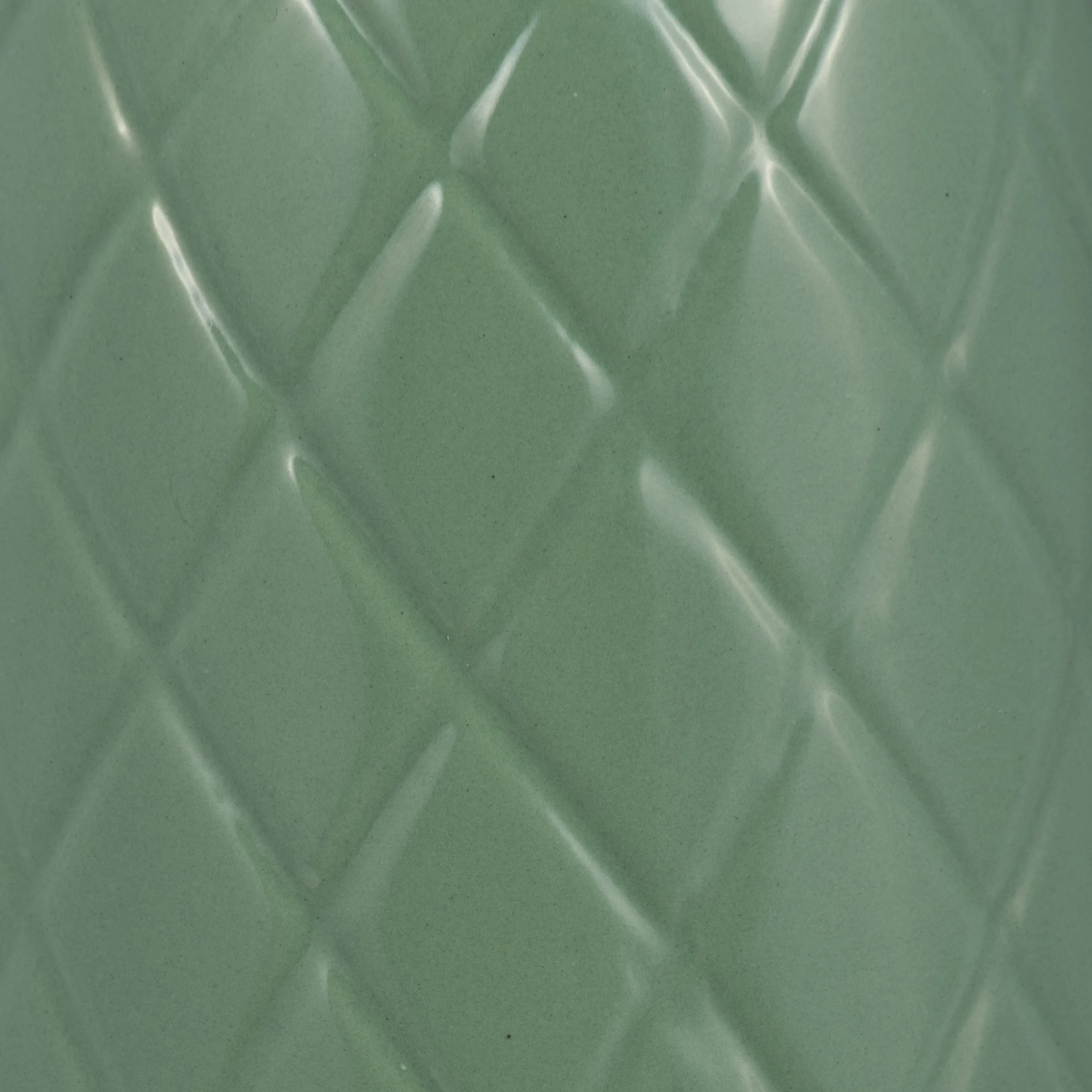 CER, 12" PLAID TEXTURED VASE, DARK SAGE