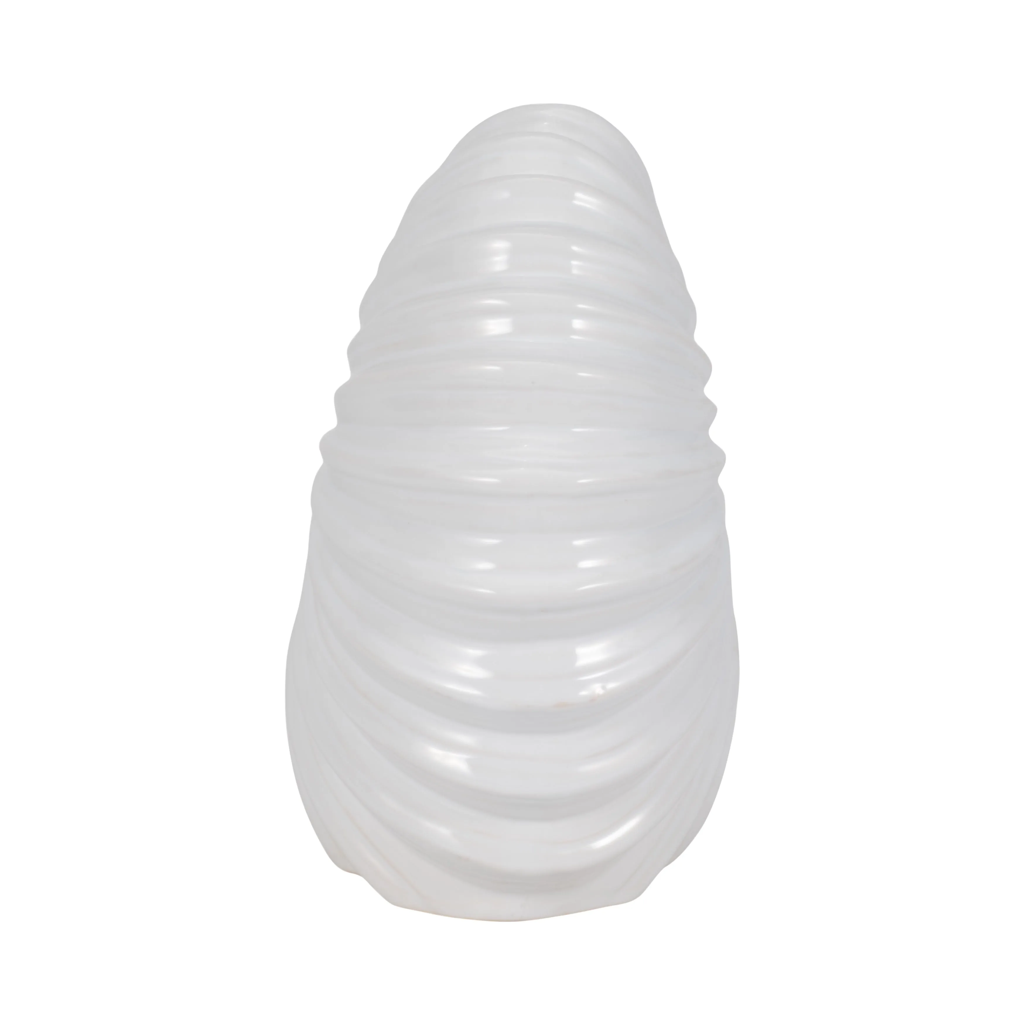 CER, 12" SHELL VASE, WHITE