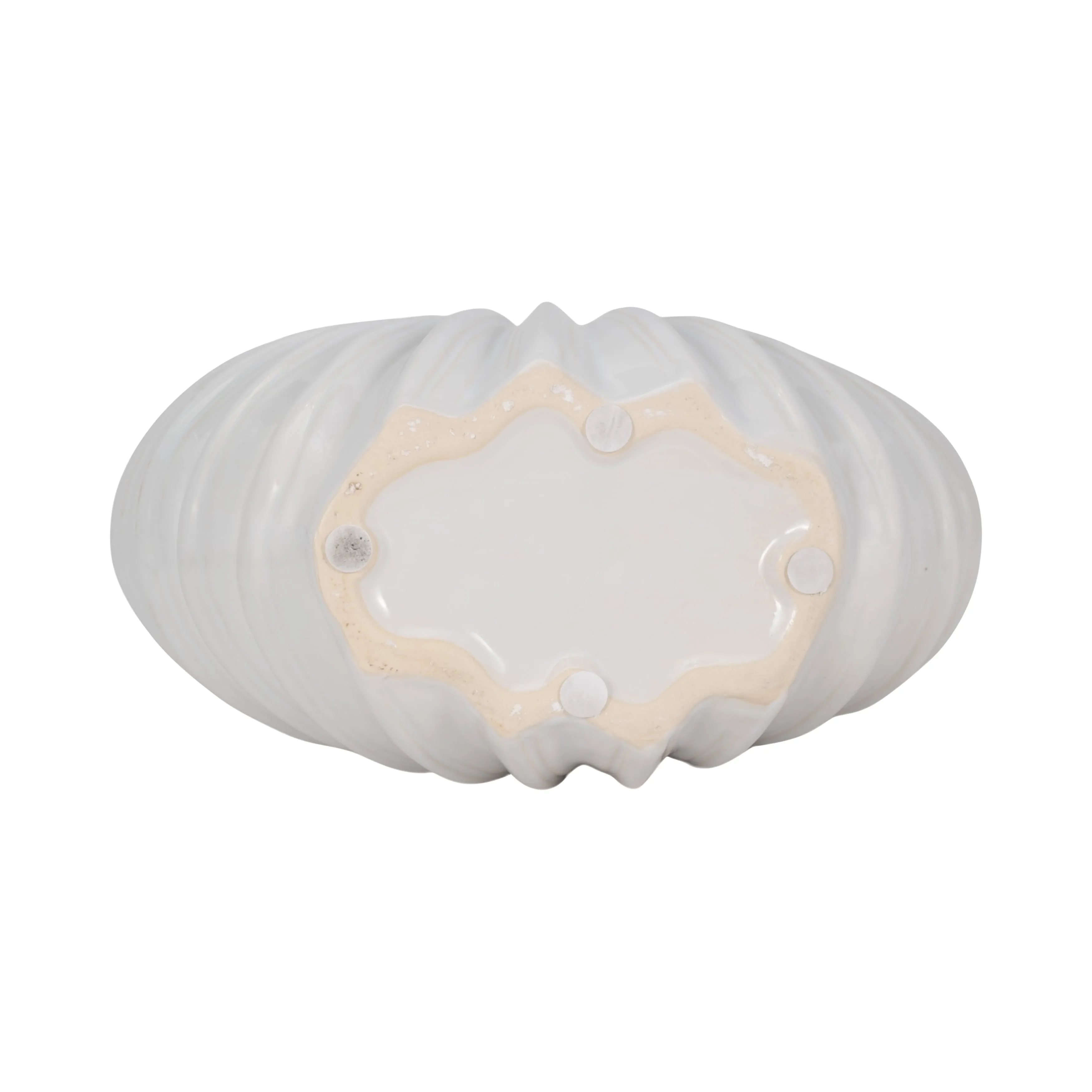 CER, 12" SHELL VASE, WHITE