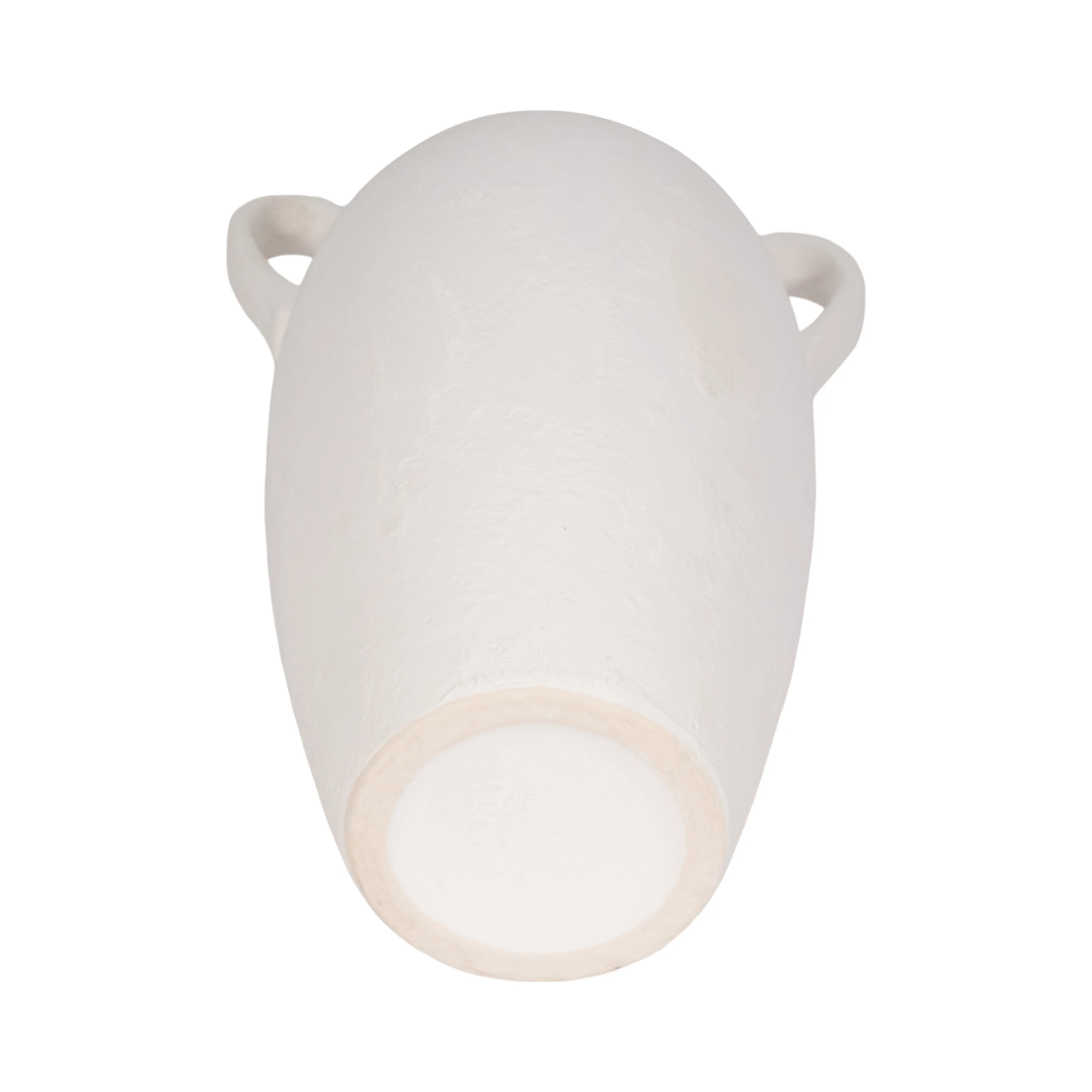 CER, 16" TEXTURED JUG W/ HANDLES, WHITE