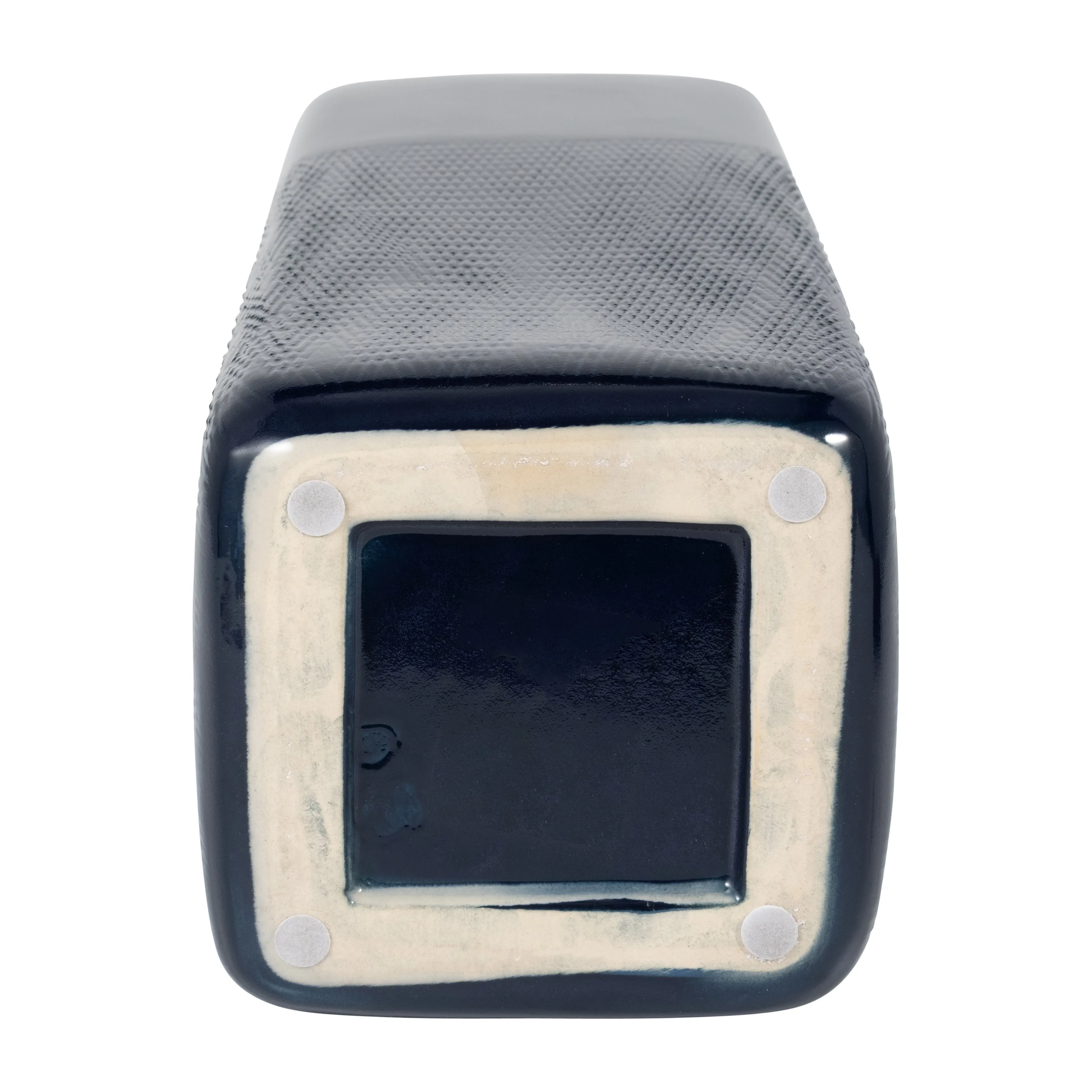 CER, 18" SQUARED GROOVED VASE, NAVY BLUE
