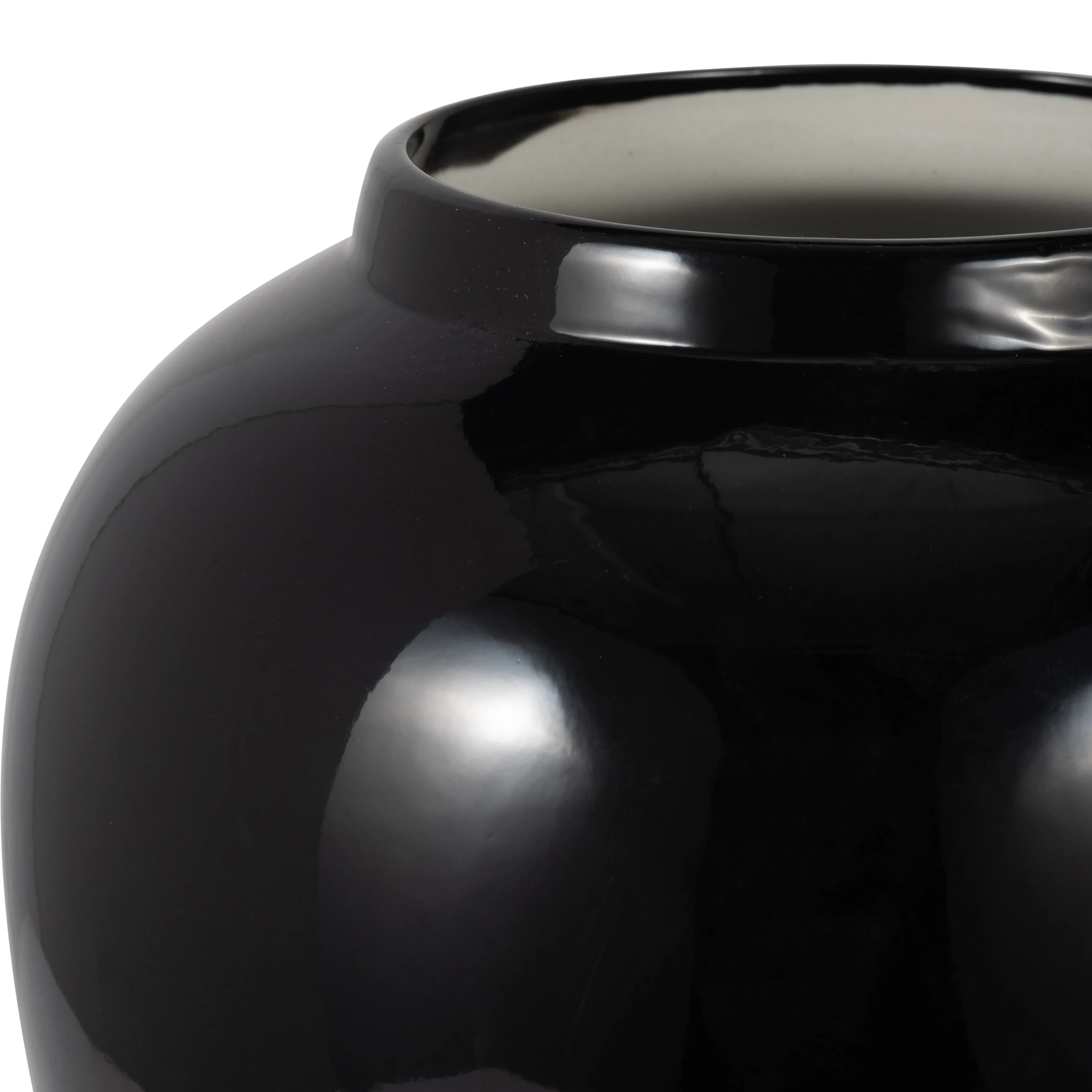 CER, 18" TEMPLE JAR, BLACK/GOLD