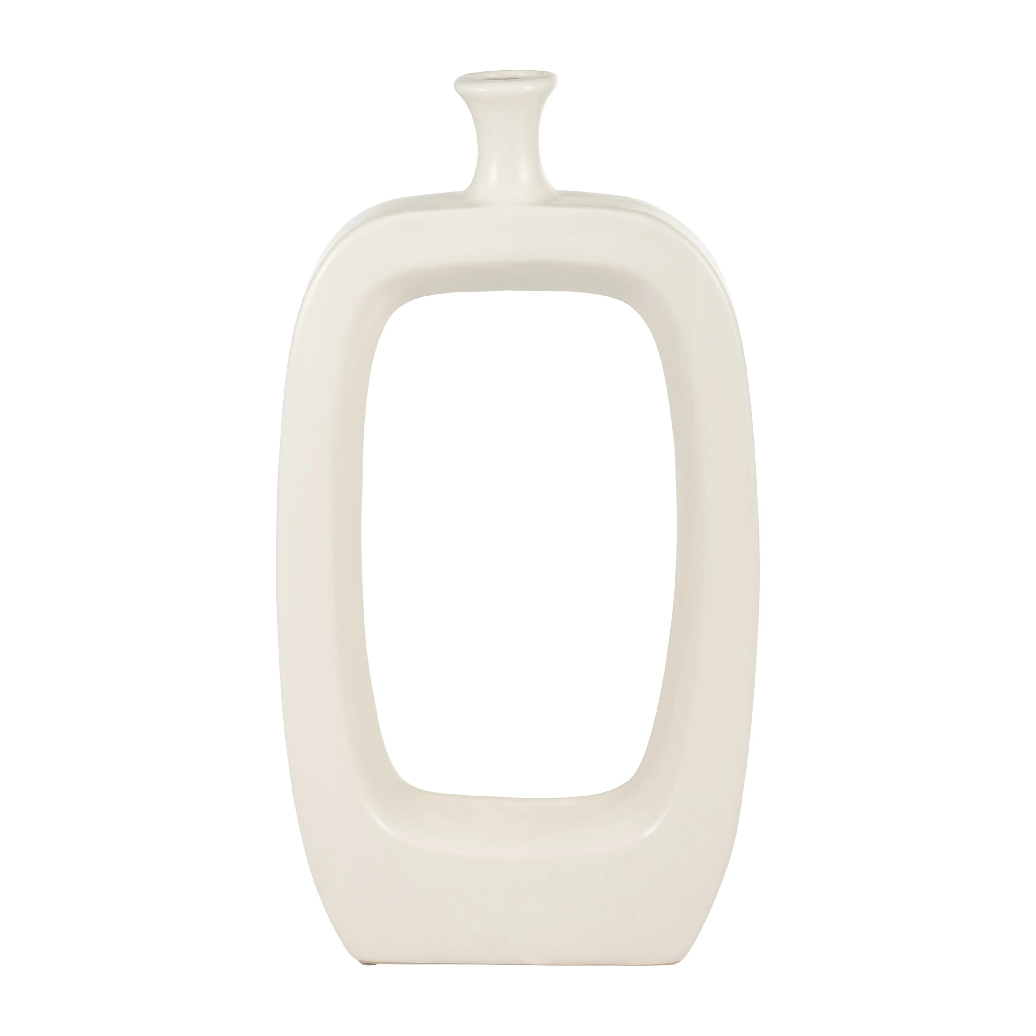 CER, 18" VASE W/CUT-OUT, CREAM