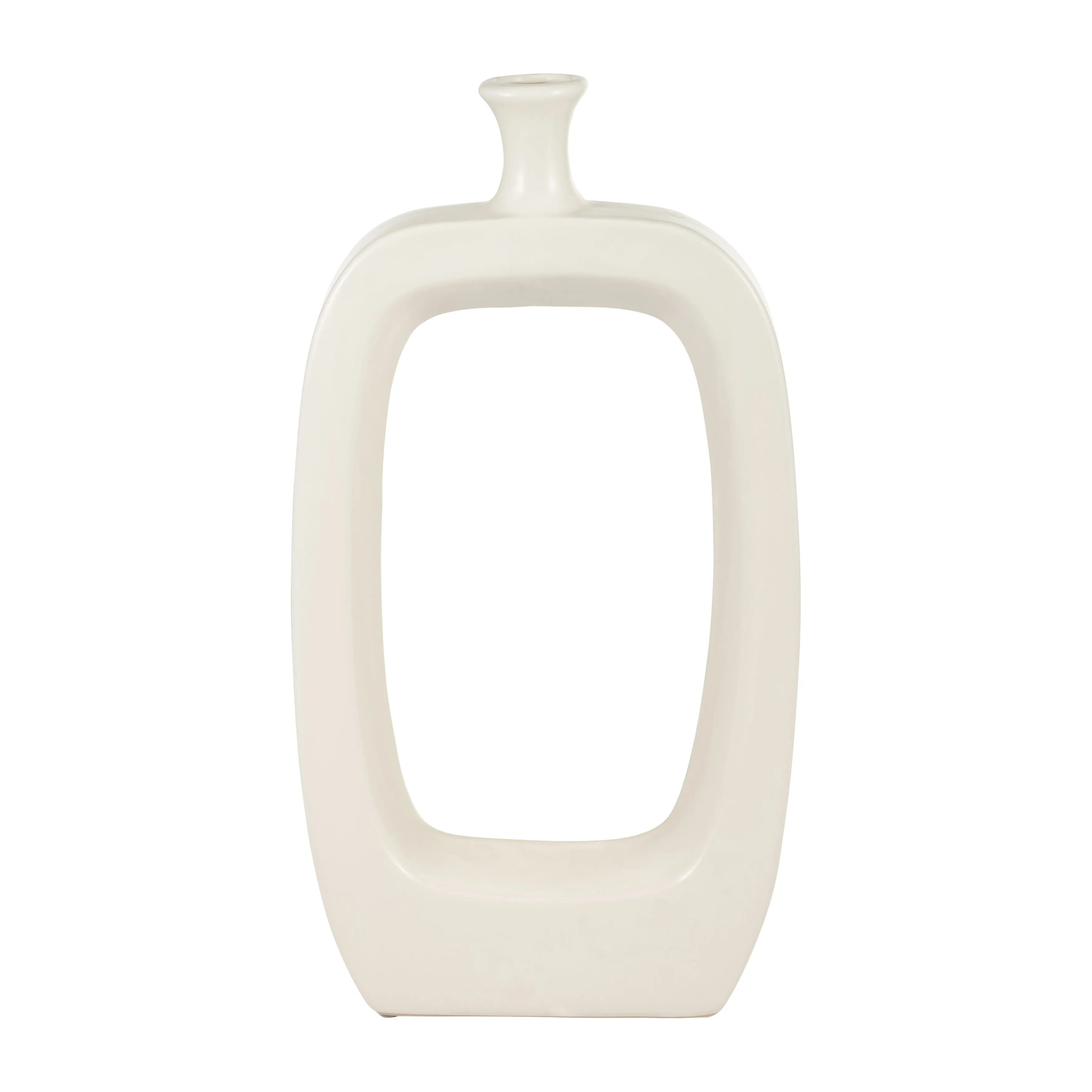 CER, 18" VASE W/CUT-OUT, CREAM