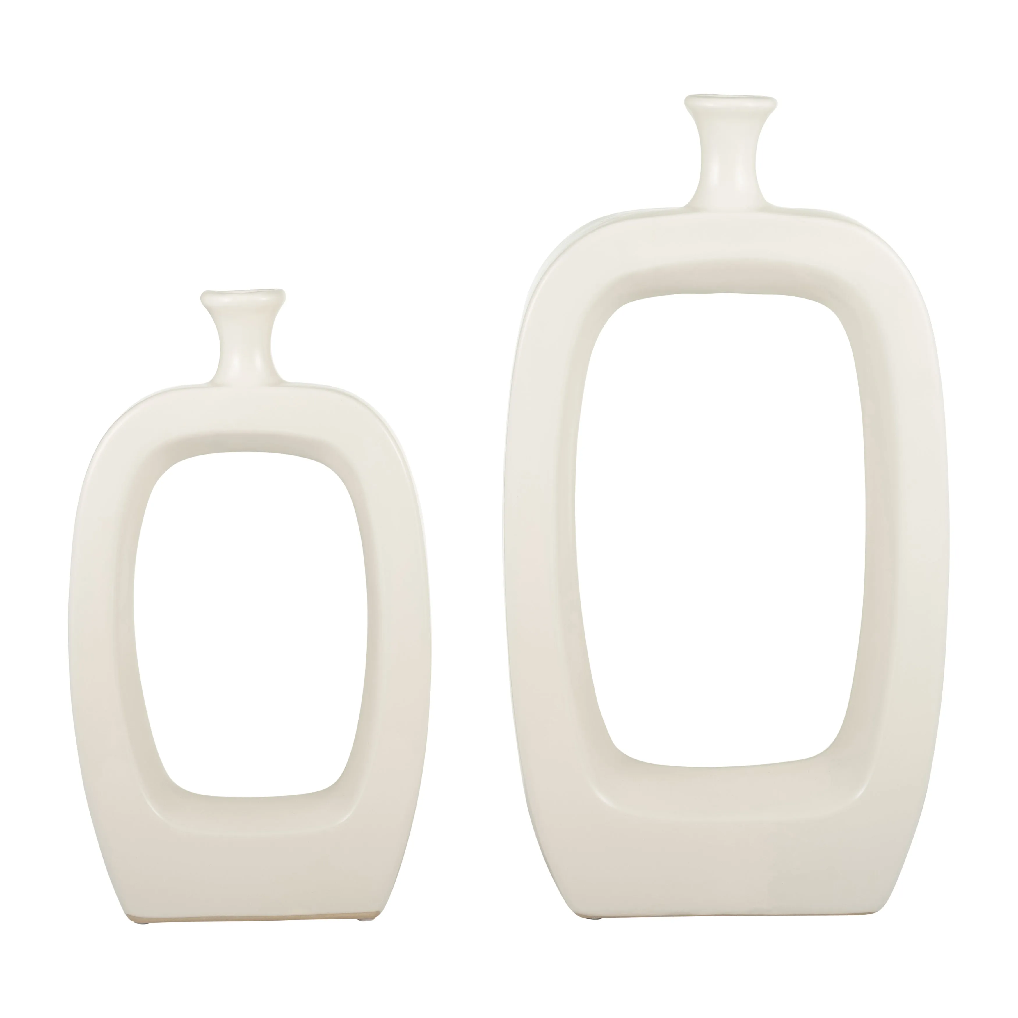 CER, 18" VASE W/CUT-OUT, CREAM