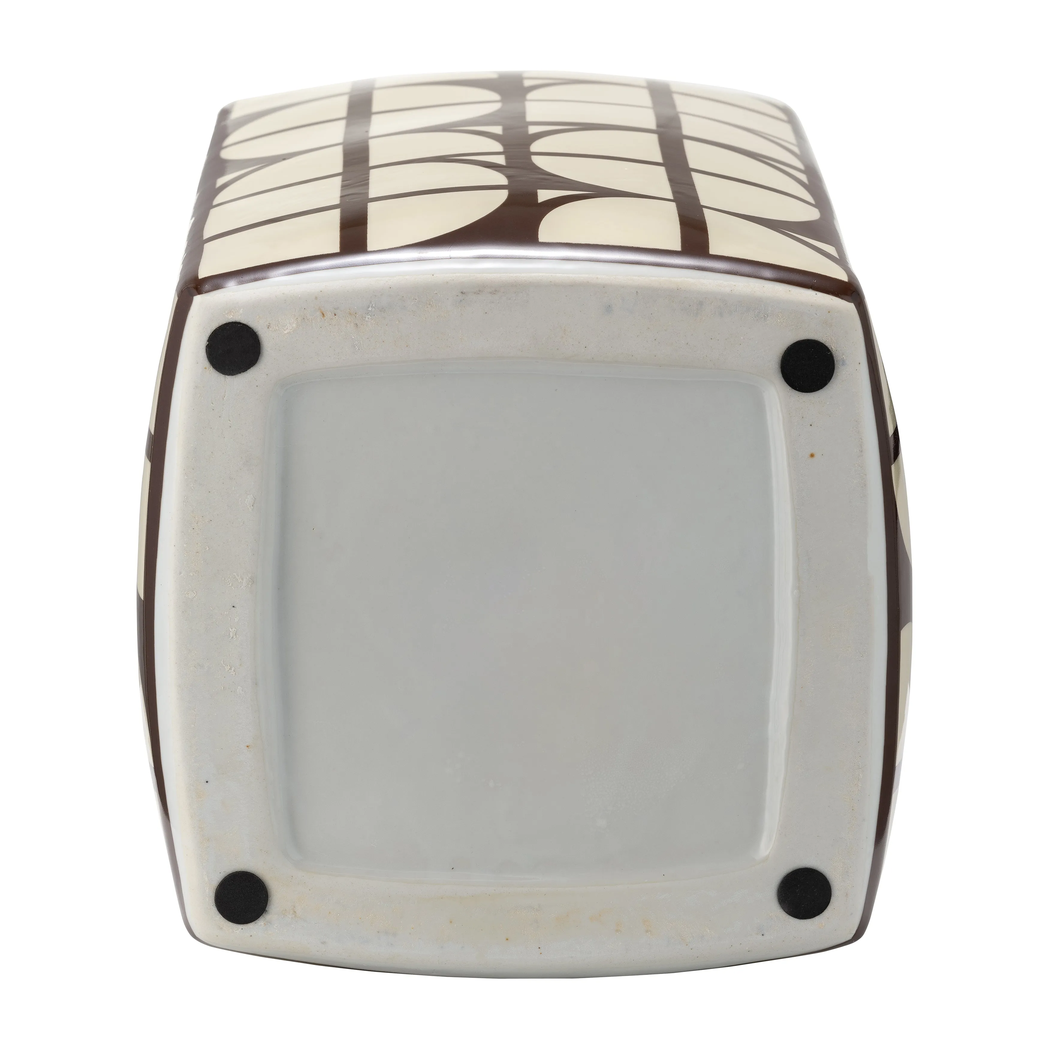 CER, 18"H SQUARE JAR W/ LID, JAVA/COTTON