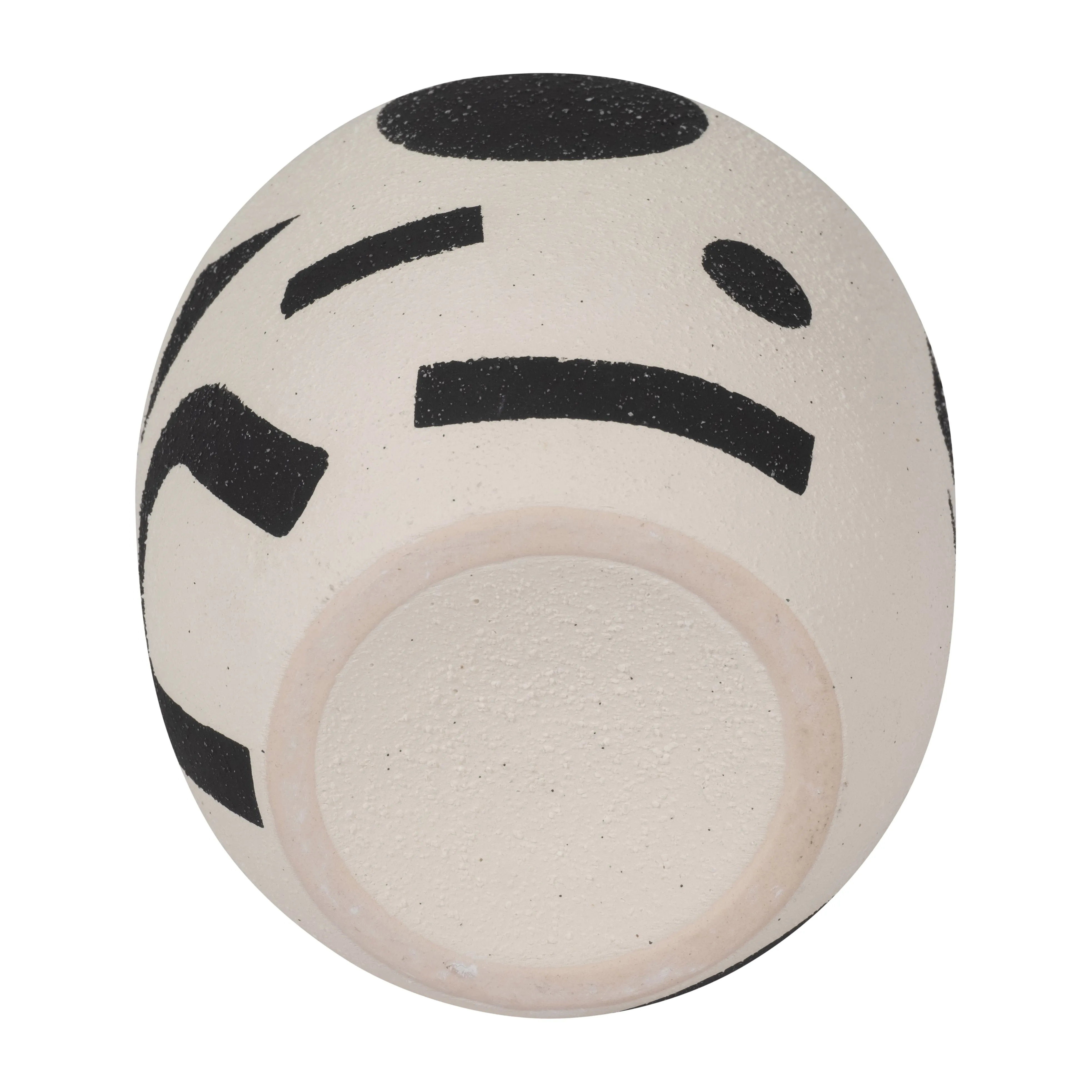 CER, 6" FUNKY BULBOUS VASE, IVORY/BLACK