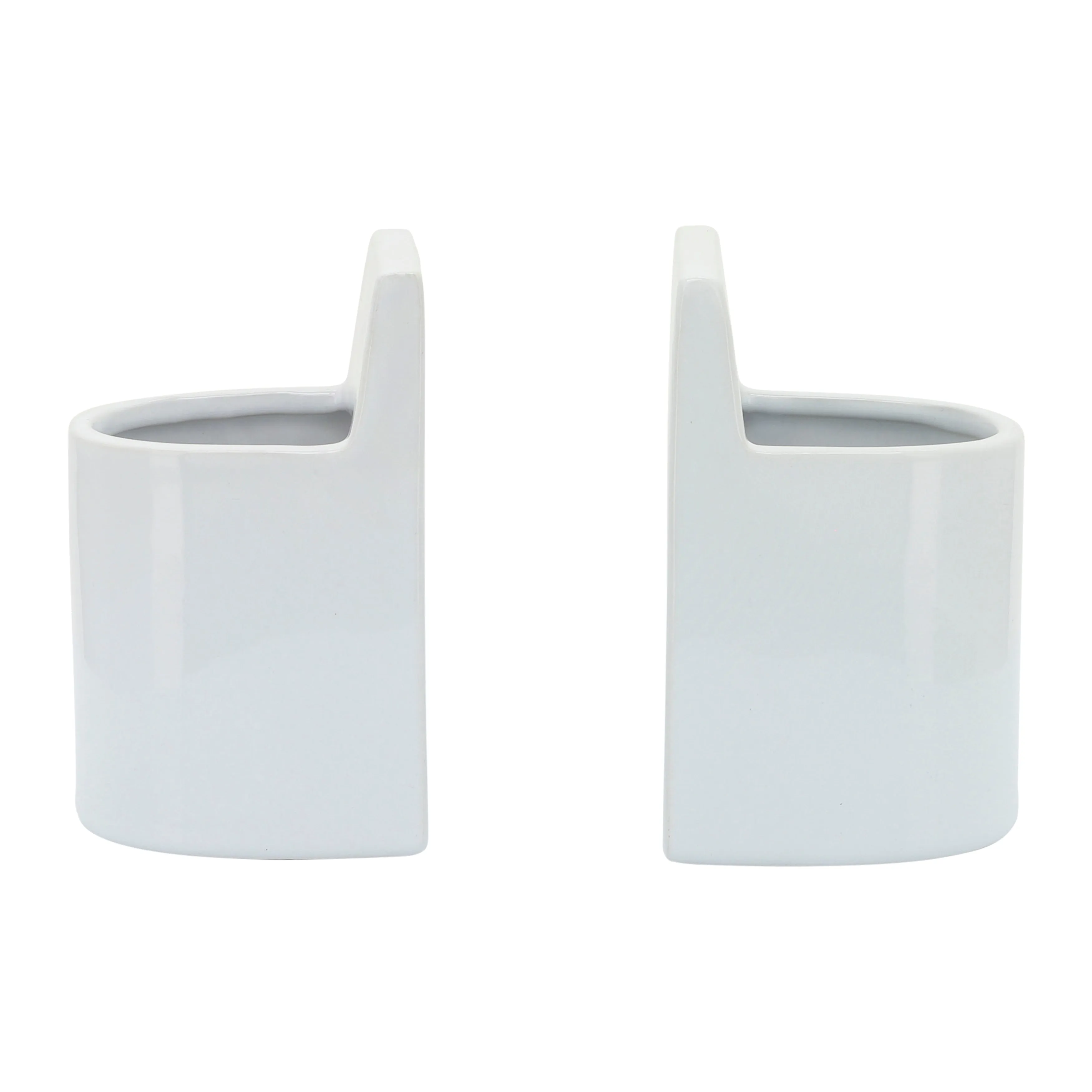 CER, 6" POUCH BOOKENDS, WHITE