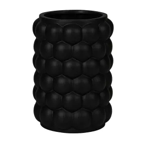 CER, 7" BUBBLE VASE, BLK