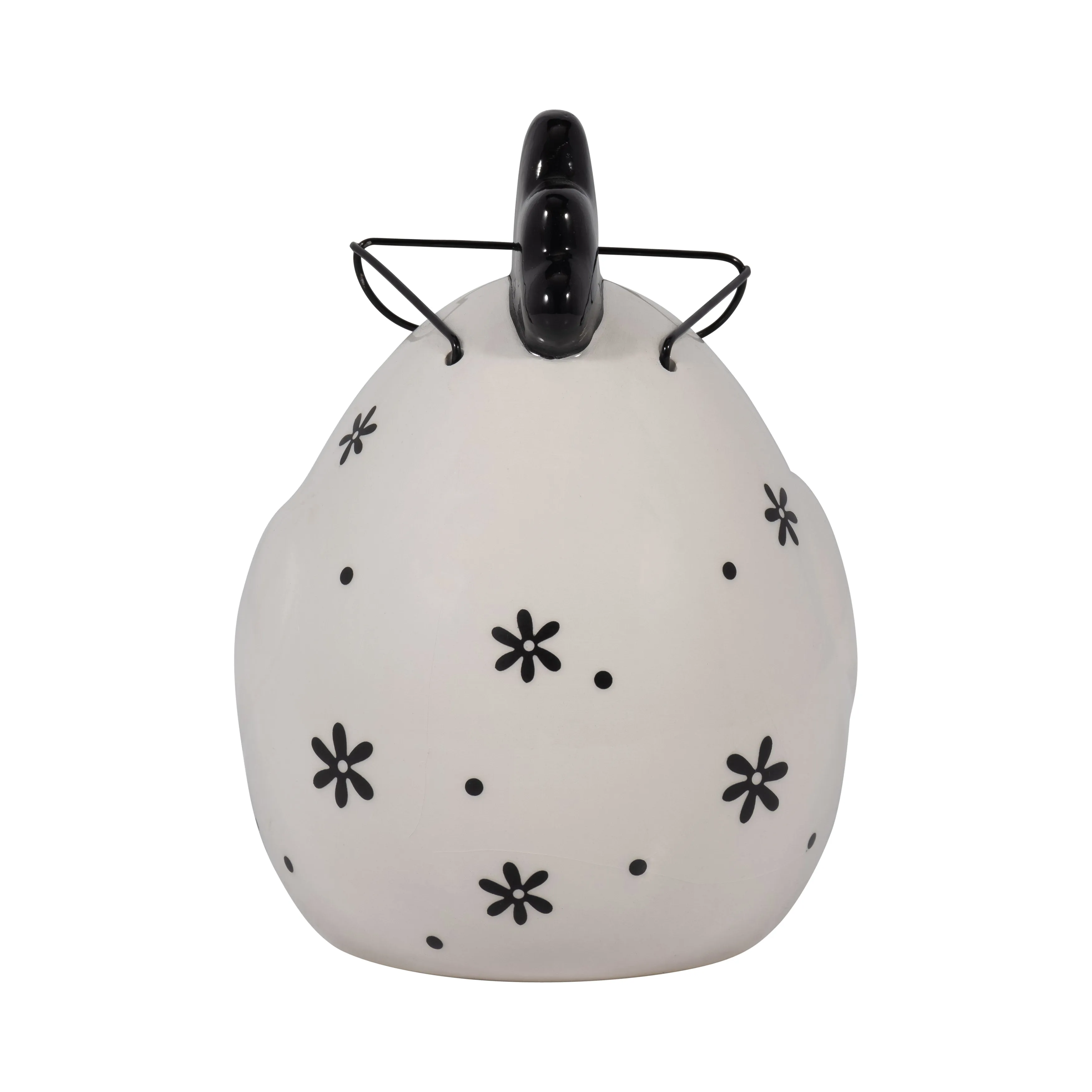 CER, 7" CHUBBY ROOSTER WITH GLASSES, BLACK/WHITE