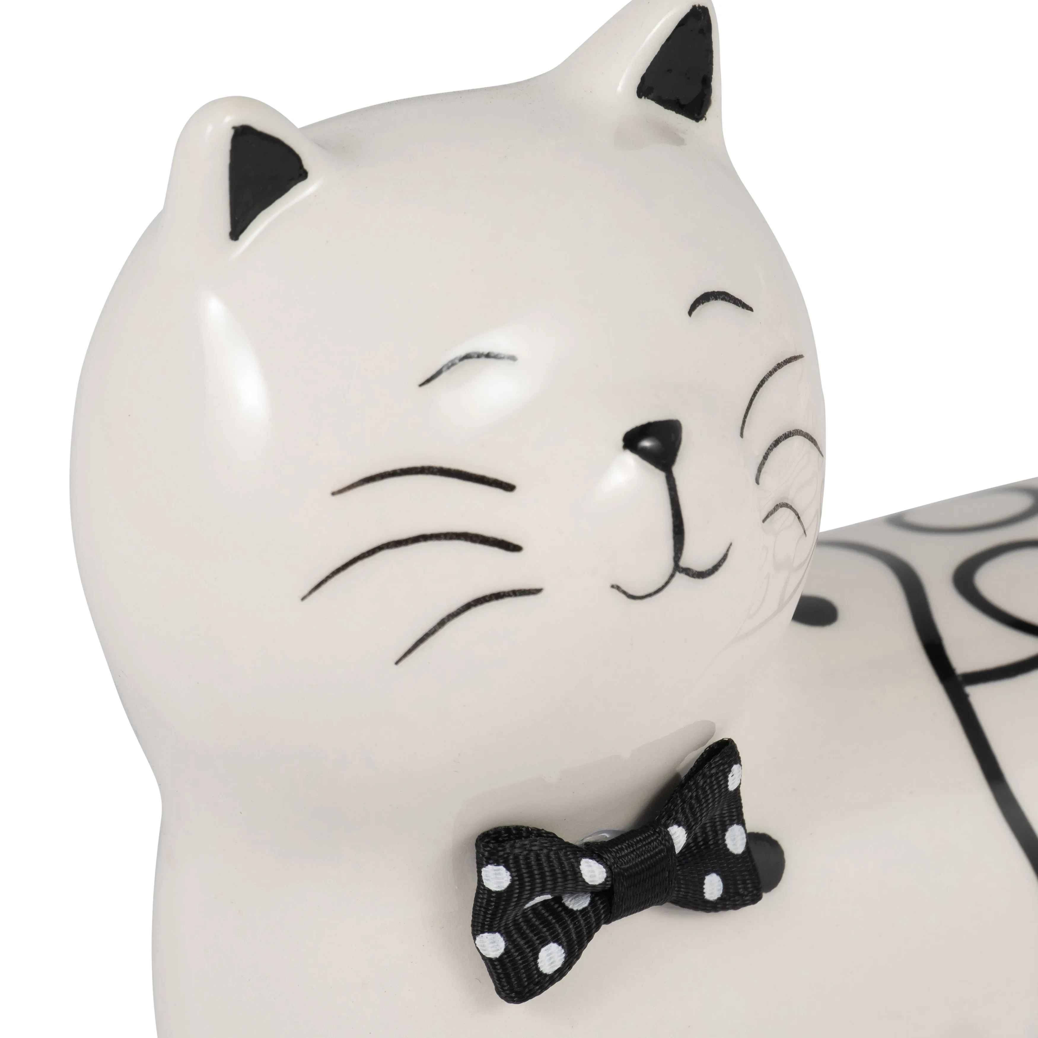 Cer, 7" Swirls Cat, White