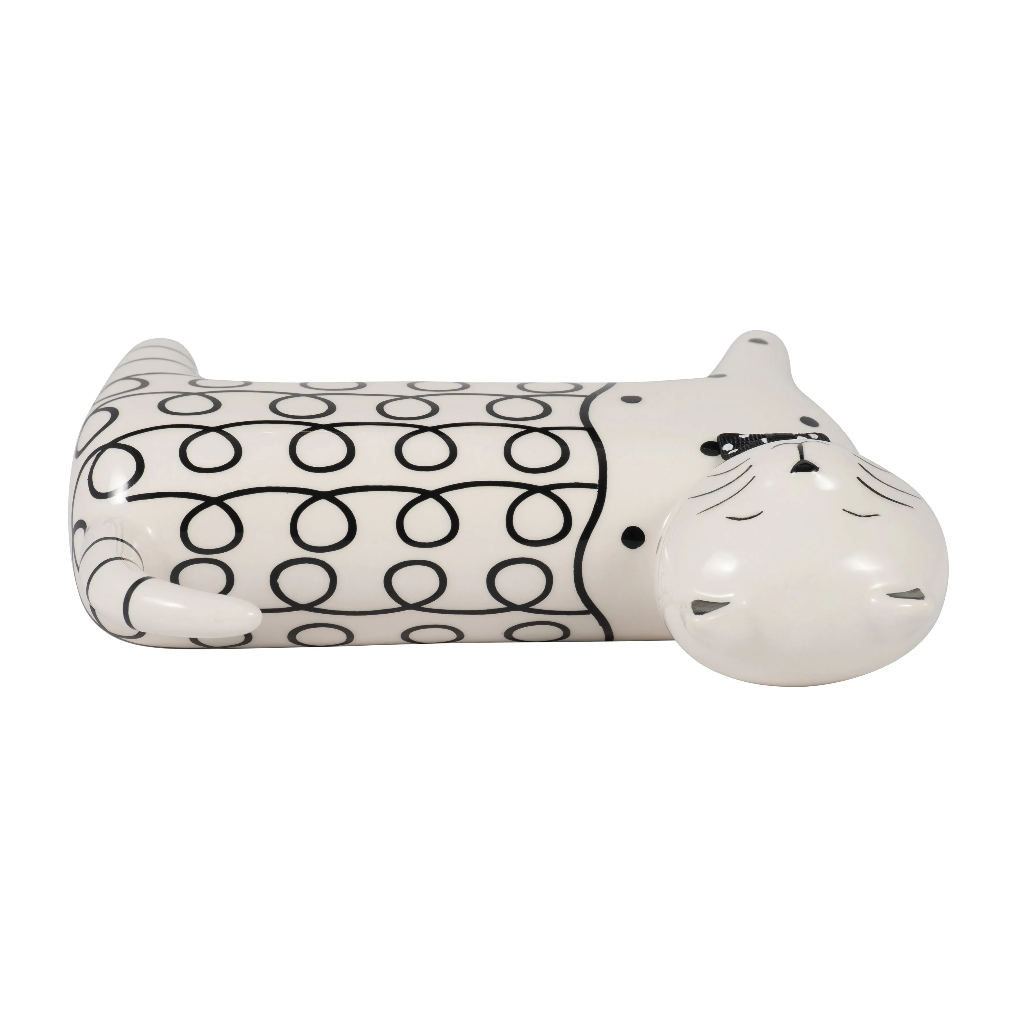 Cer, 7" Swirls Cat, White