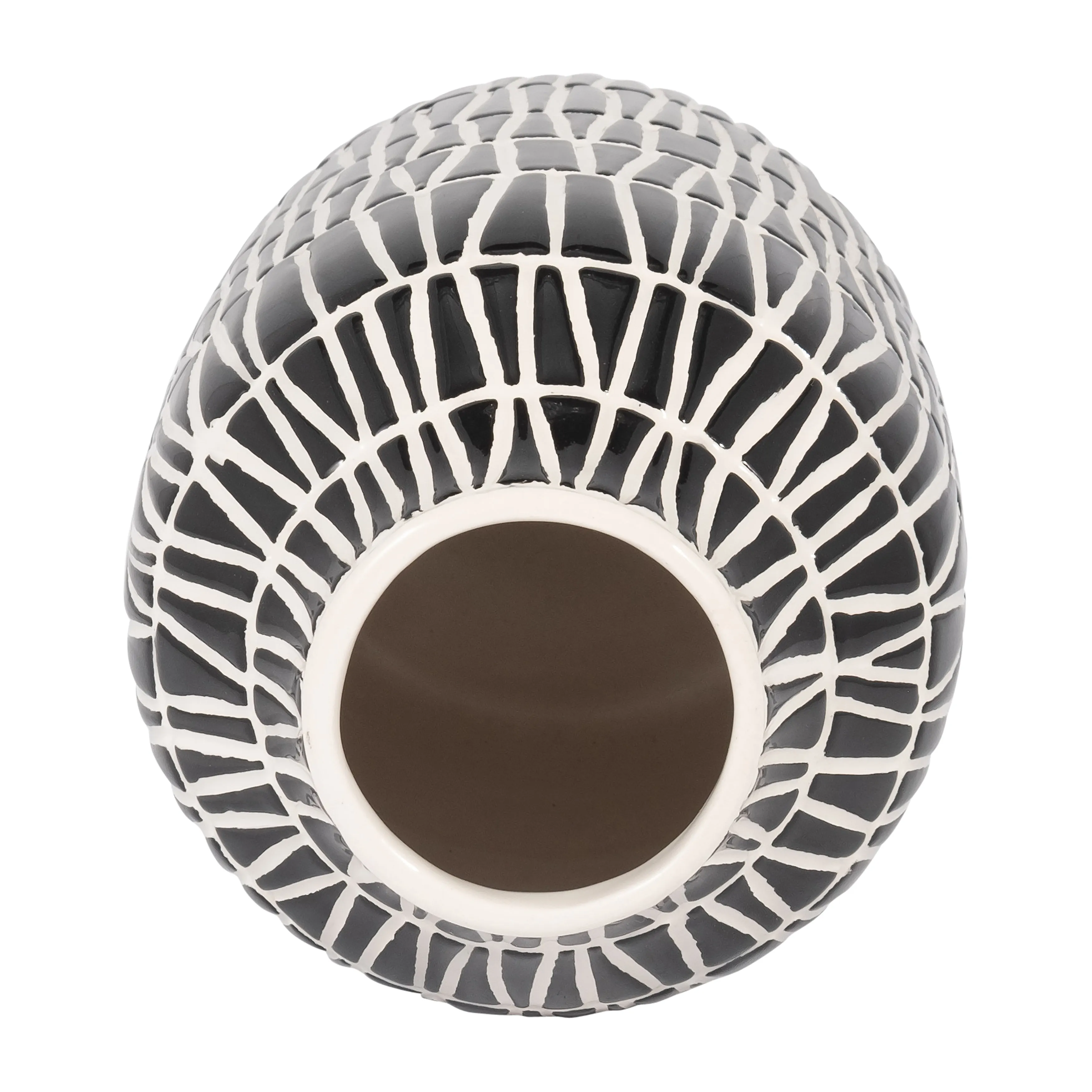 CER, 7" TRIBAL VASE, BLACK