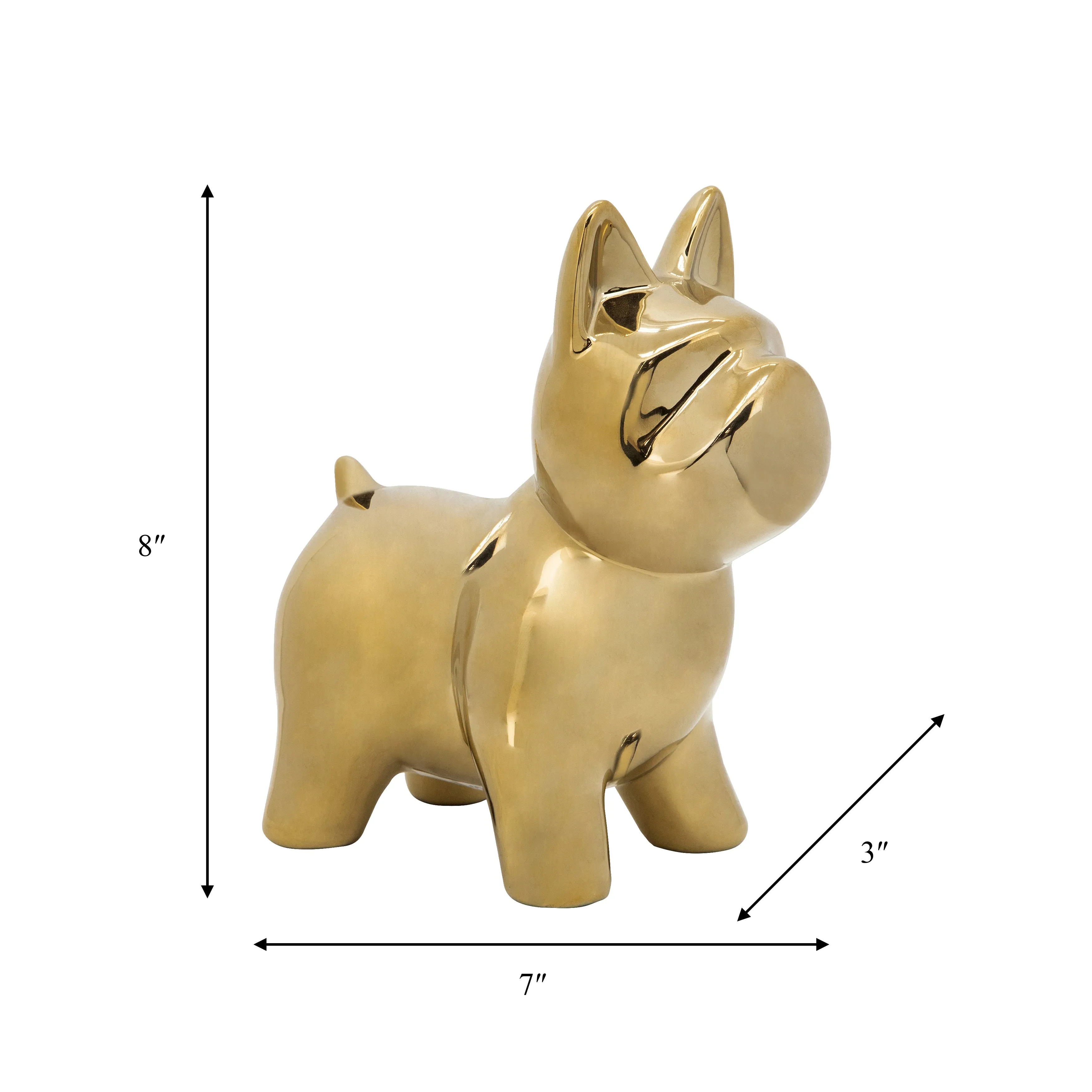 CER, 8" DOG TABLE DECO, GOLD