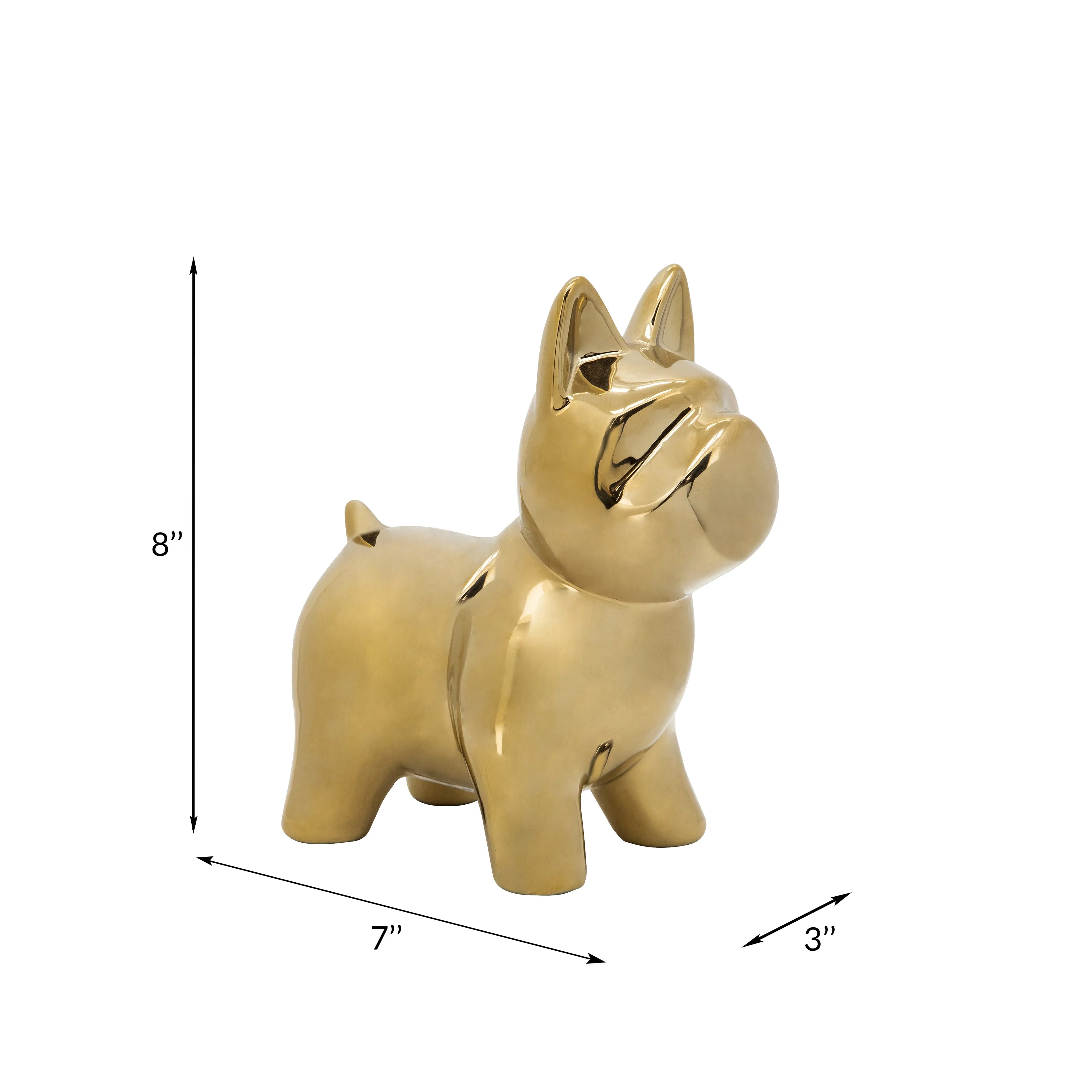 CER, 8" DOG TABLE DECO, GOLD