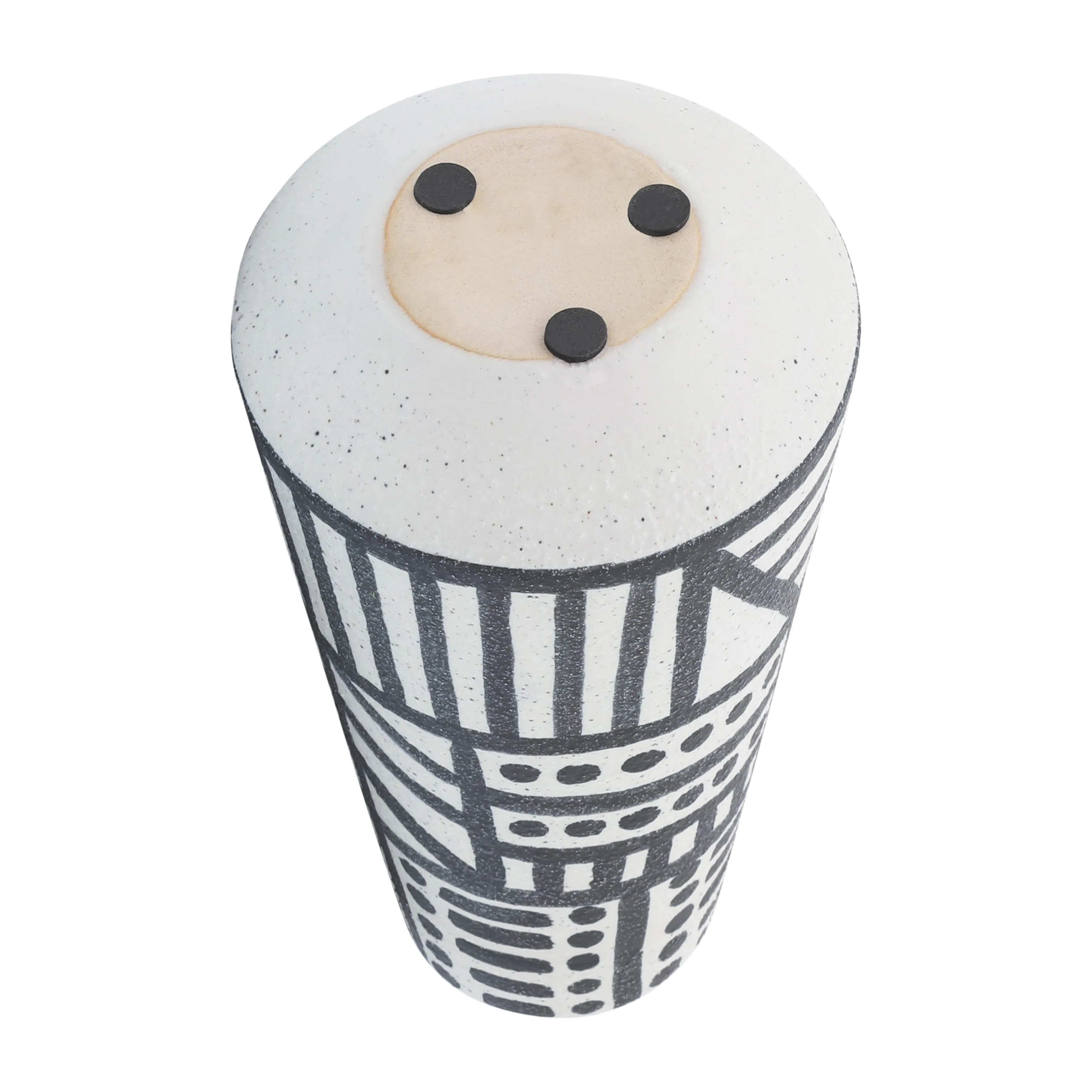 CER, 8" ECLECTIC VASE, BLACK/WHITE