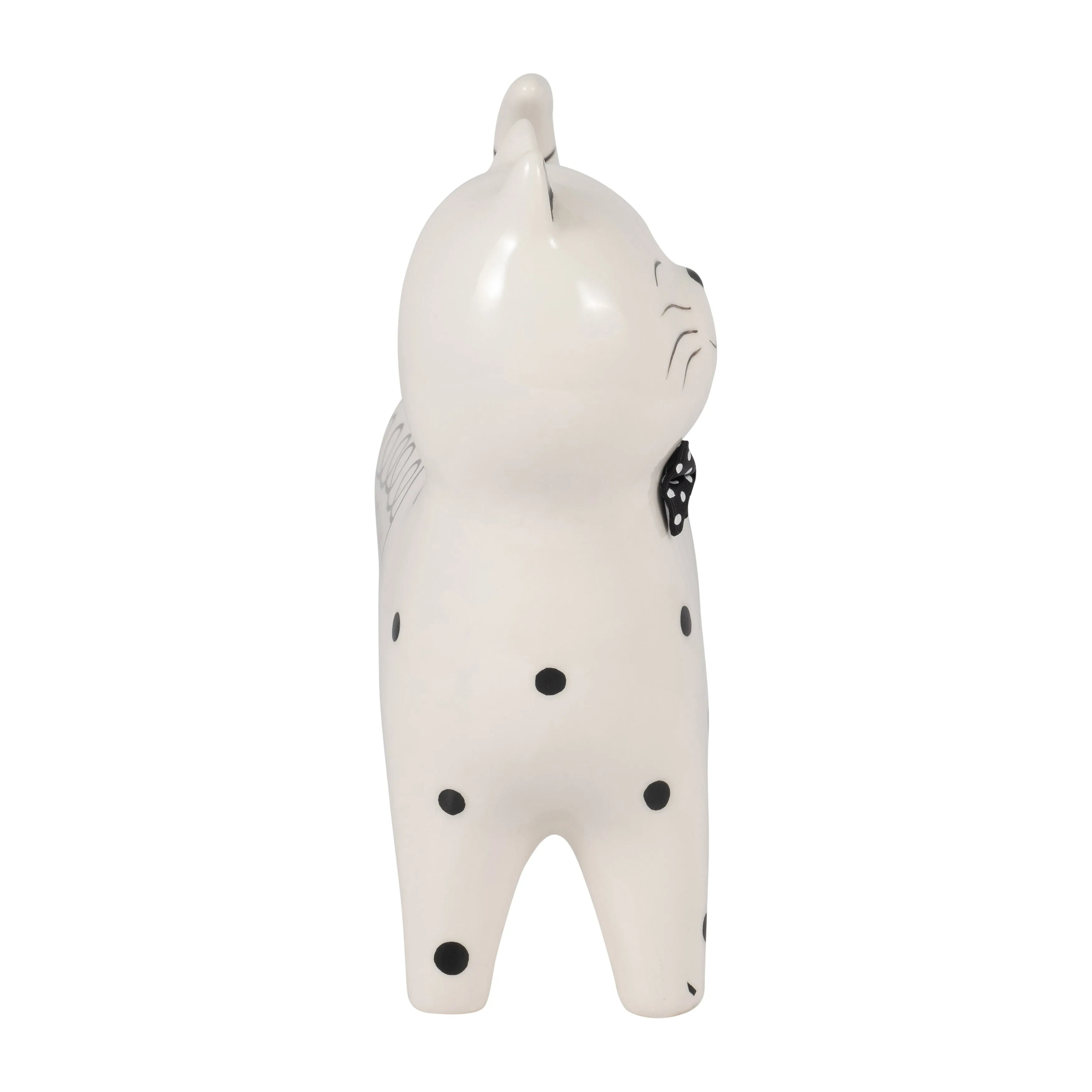 Cer, 8" Swirls Cat, White