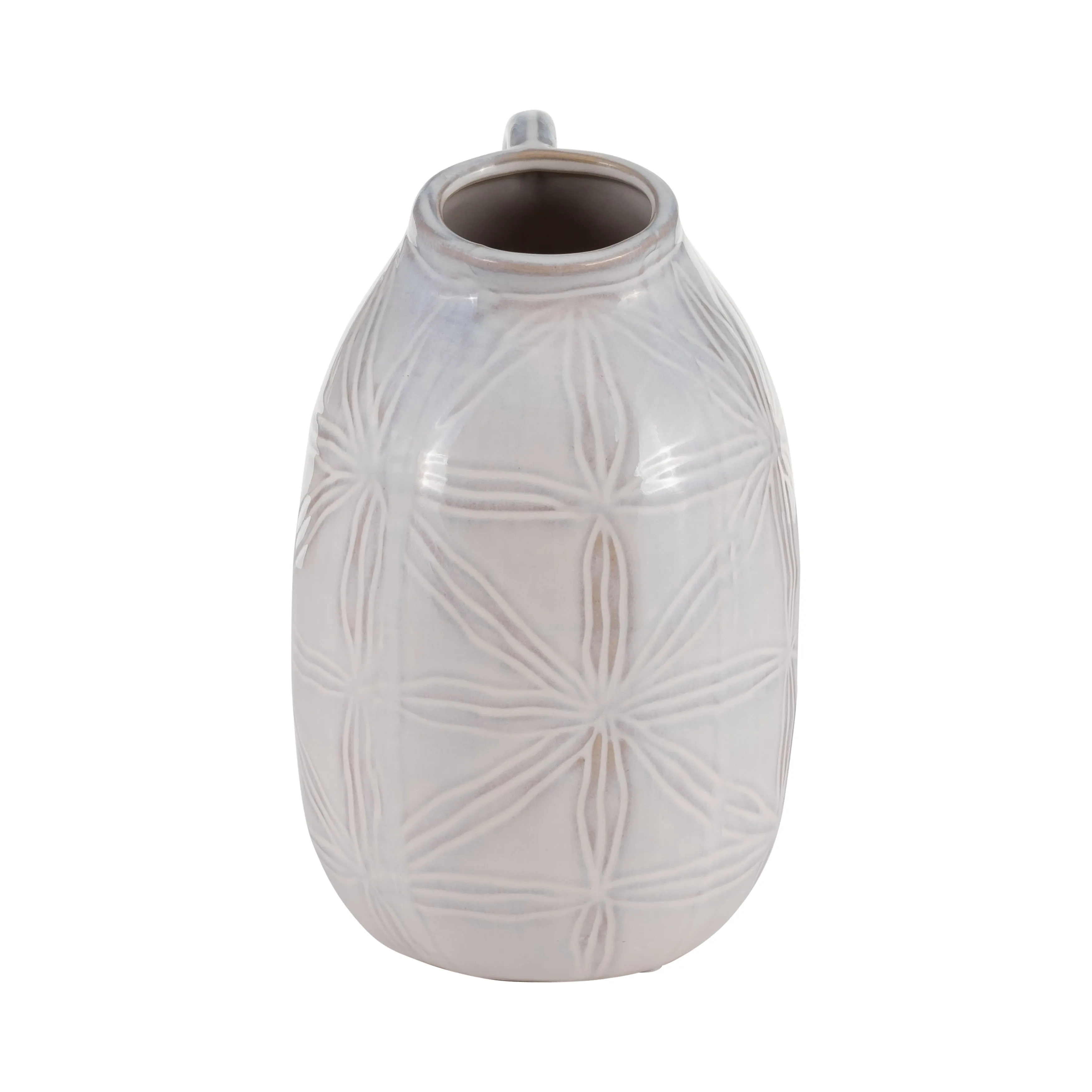 CER, 8" TRIBAL PITCHER, IVORY