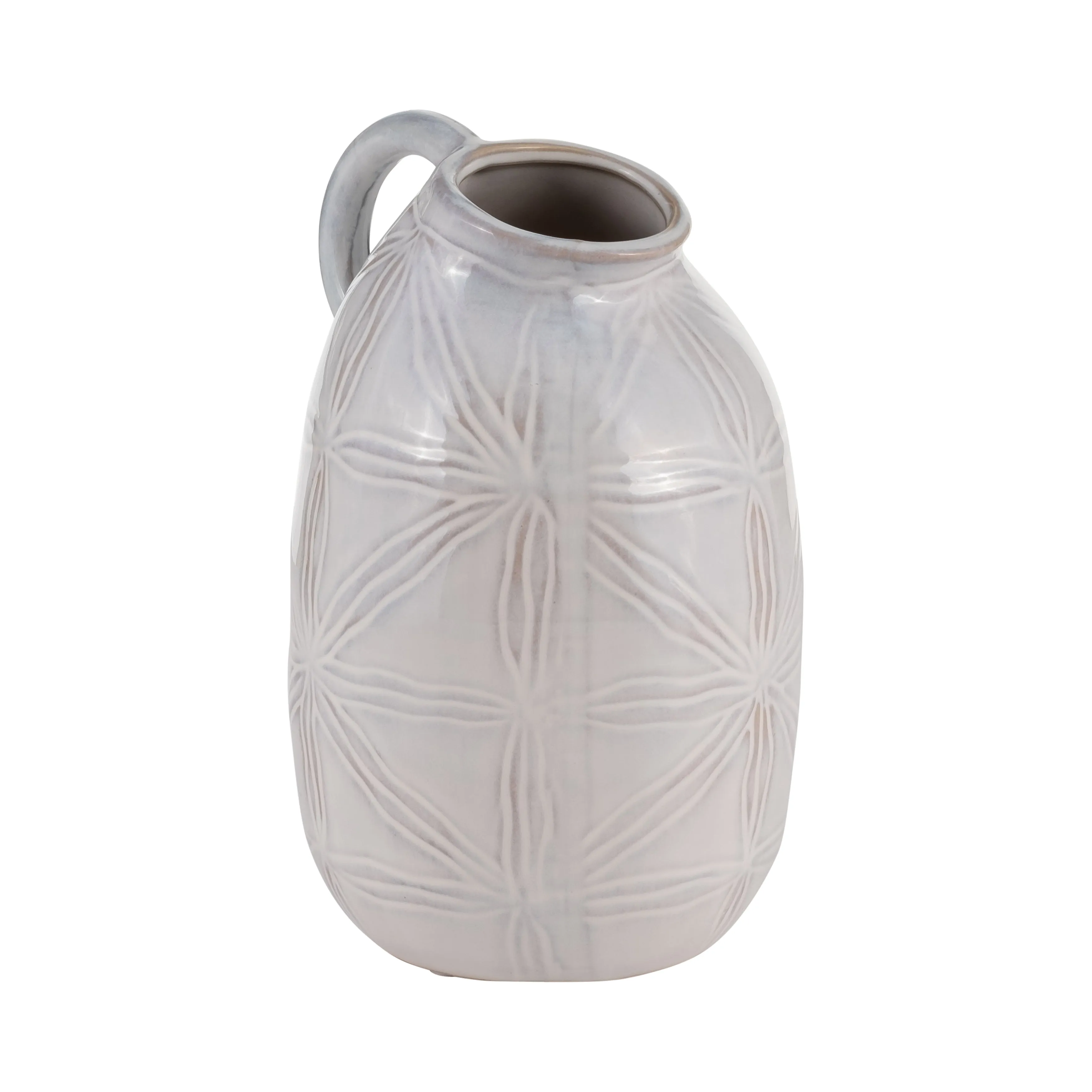 CER, 8" TRIBAL PITCHER, IVORY