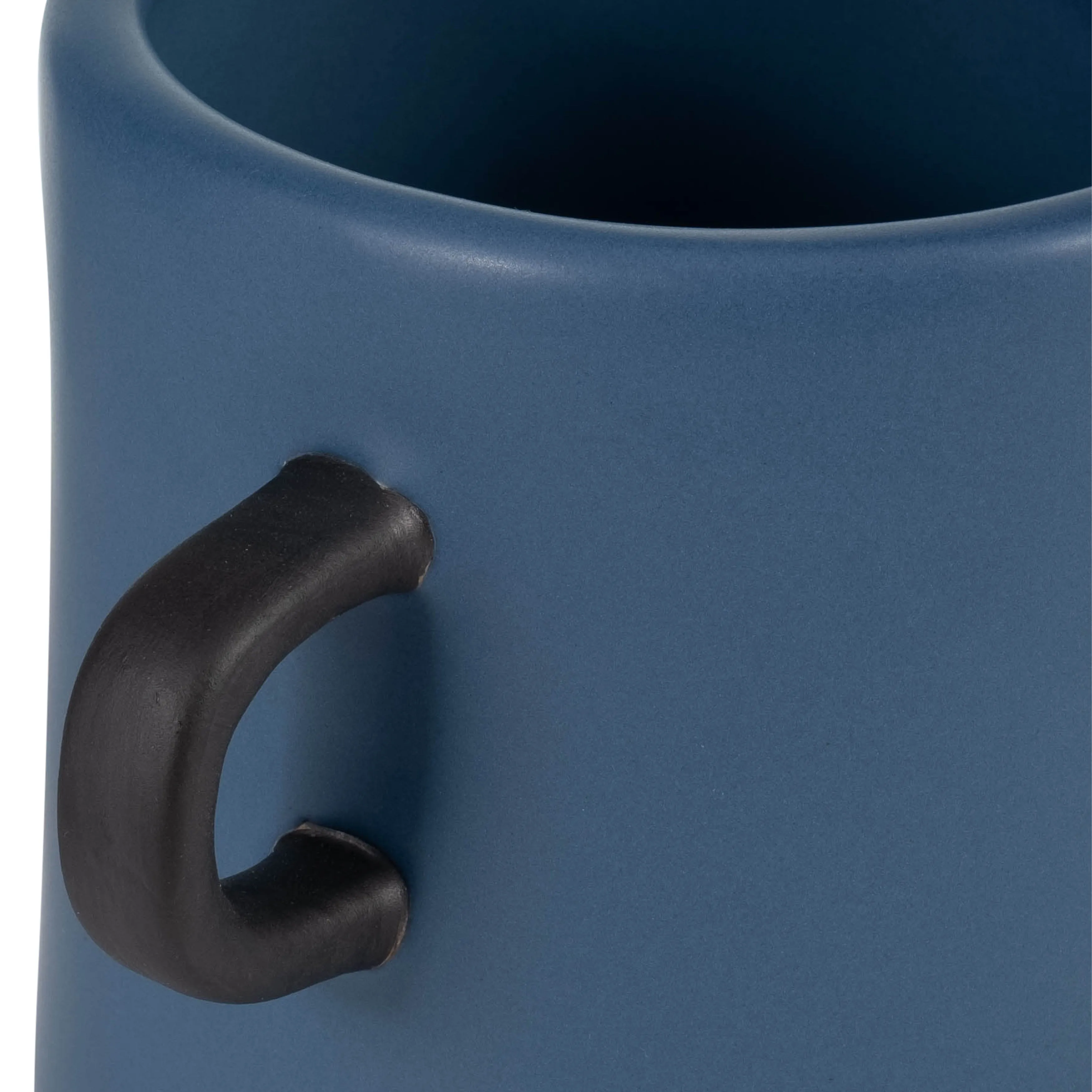 CER, 9"H EARED VASE, BLUE