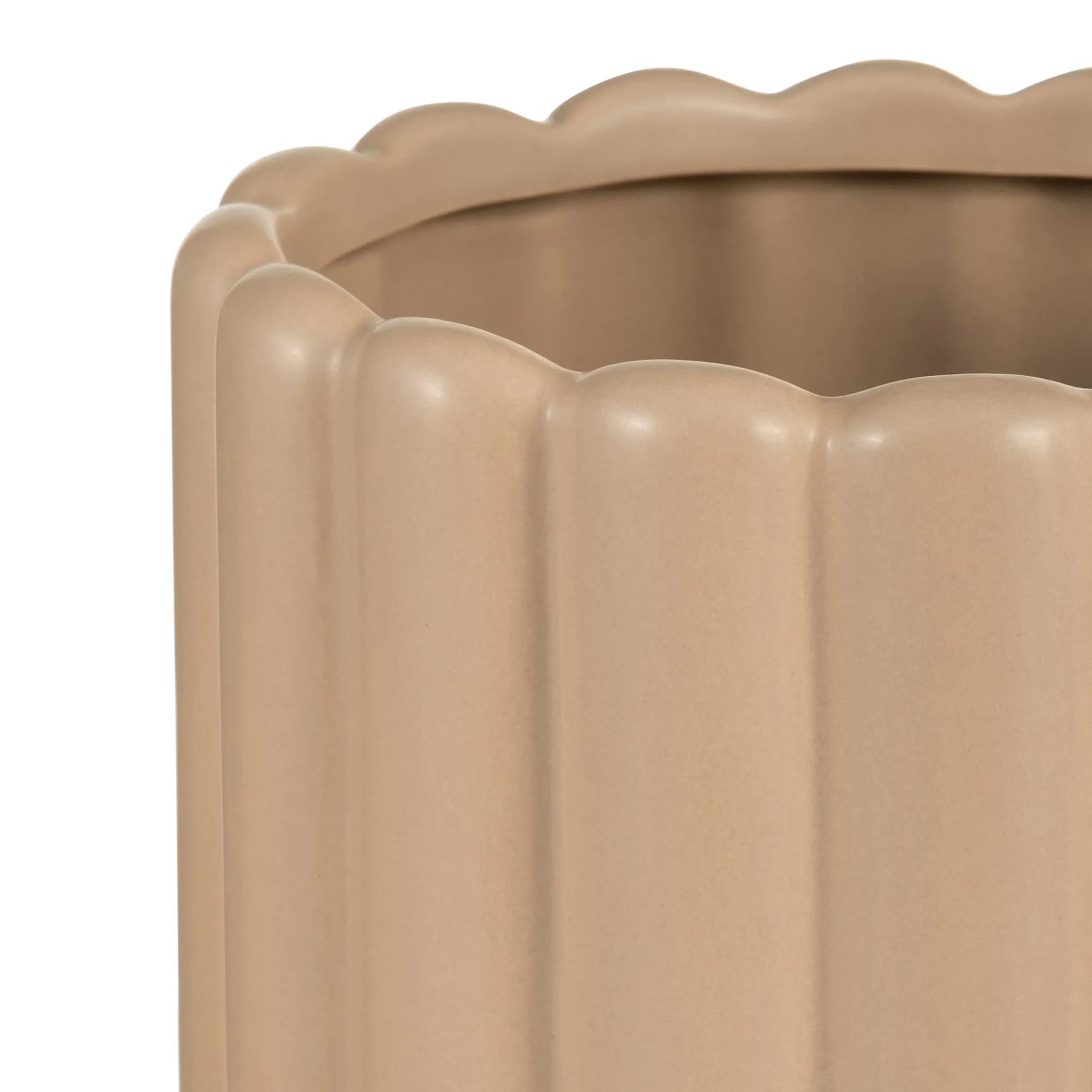 CER, S/2 10/13H RIBBED VASES, IRISH CREAM