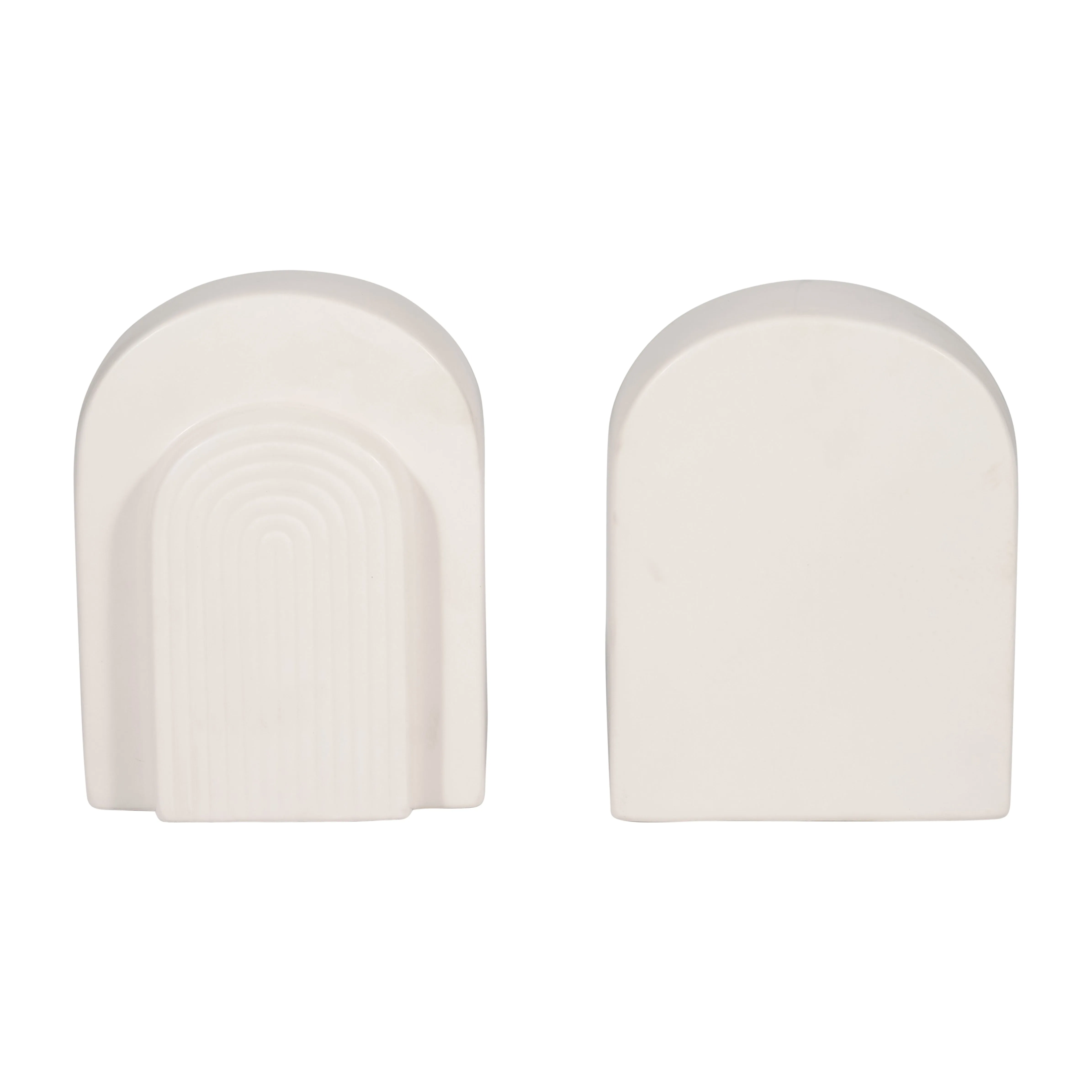 CER, S/2 7" ARCH BOOKENDS, WHITE