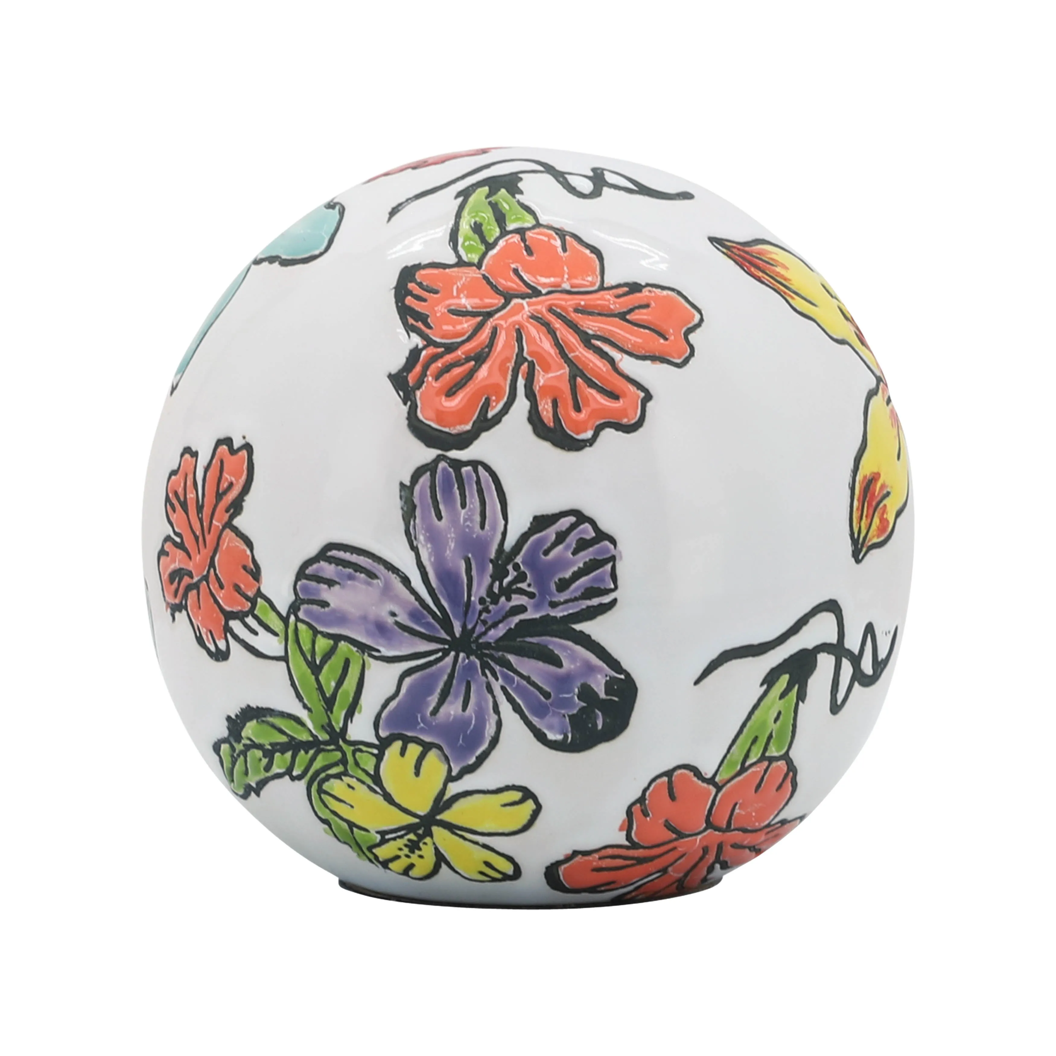 CER, S/3 4/5/6" FLORAL ORB, MULTI