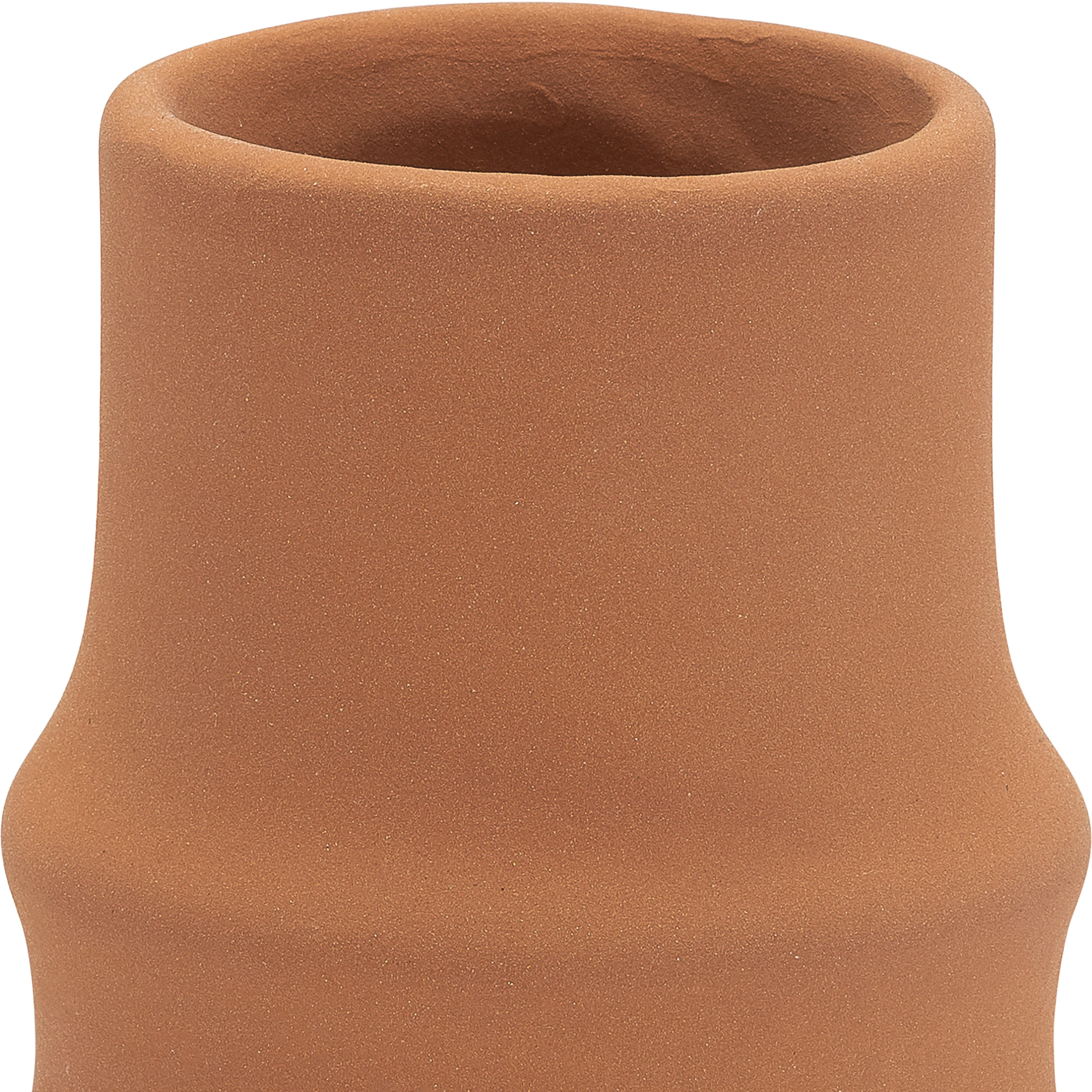 CER,11",RING PATTERN VASE,TERRACOTTA