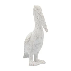 CER,14"H,STANDING PELICAN, WHITE