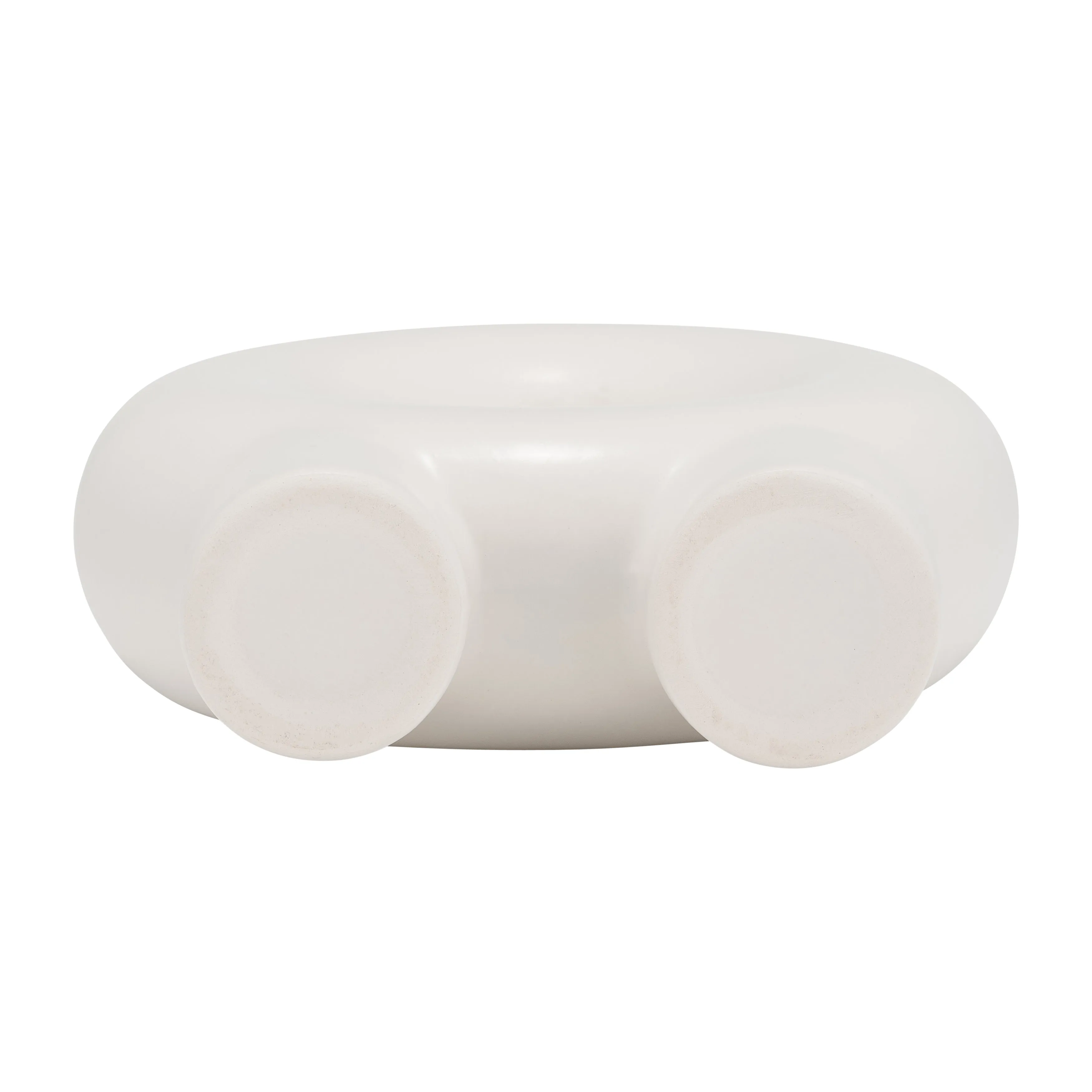 CER,7",DONUT FOOTED VASE,WHITE