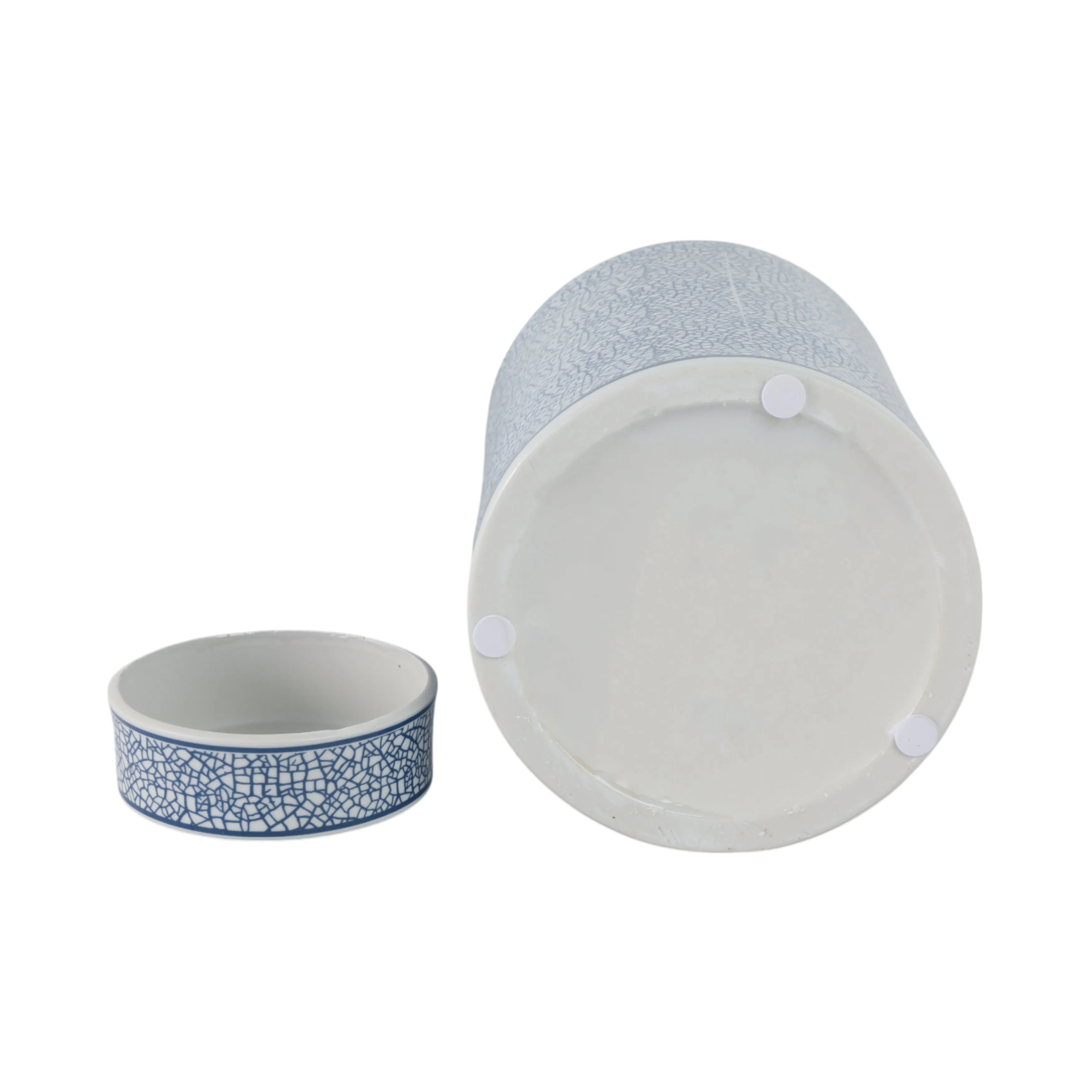 Ceramic 12" Jar, Crackle Blue