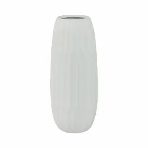 CERAMIC 14" VASE , WHITE