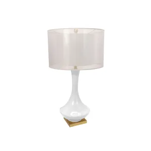 CERAMIC 32" BOTTLE TABLE LAMPWITH DOUBLE