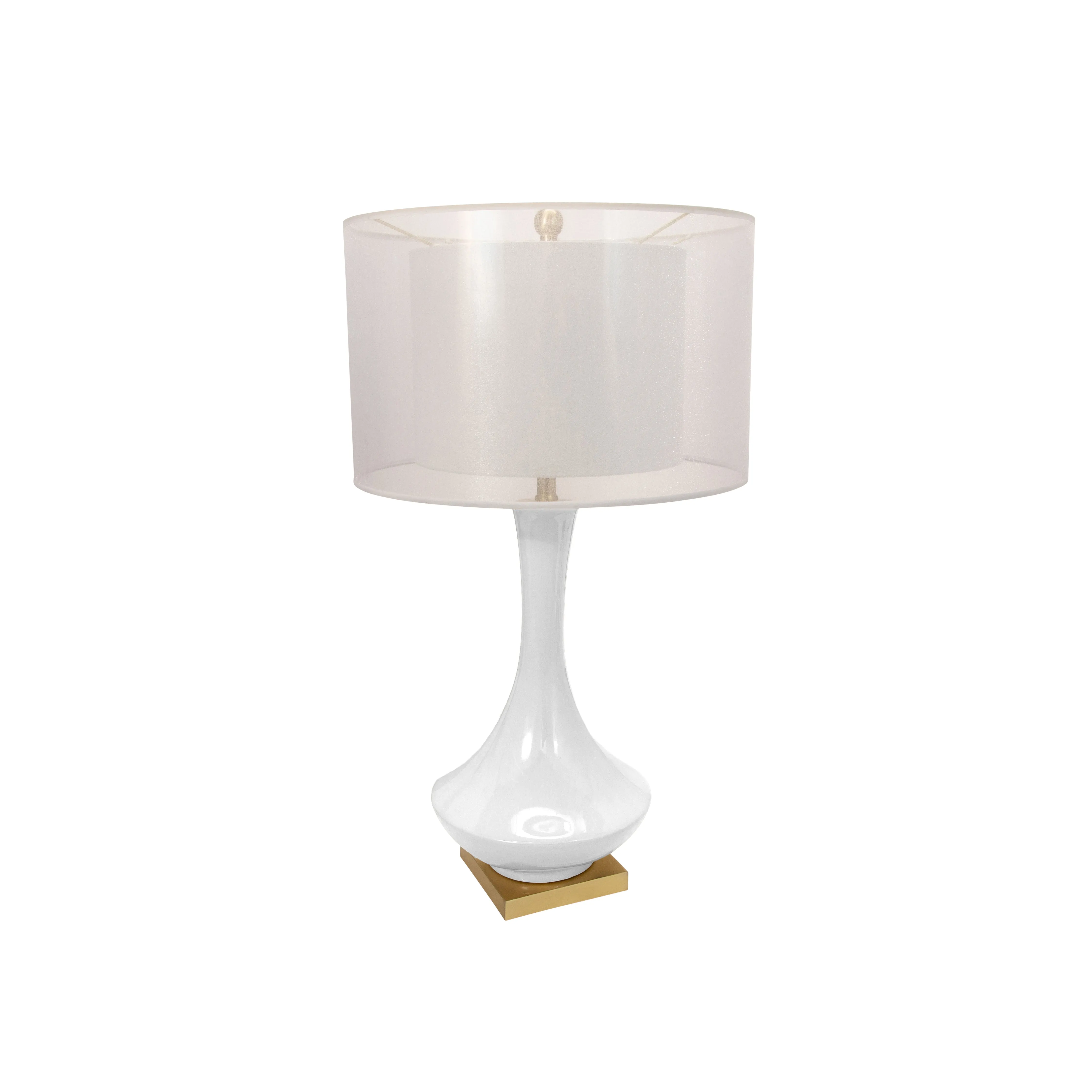 CERAMIC 32" BOTTLE TABLE LAMPWITH DOUBLE