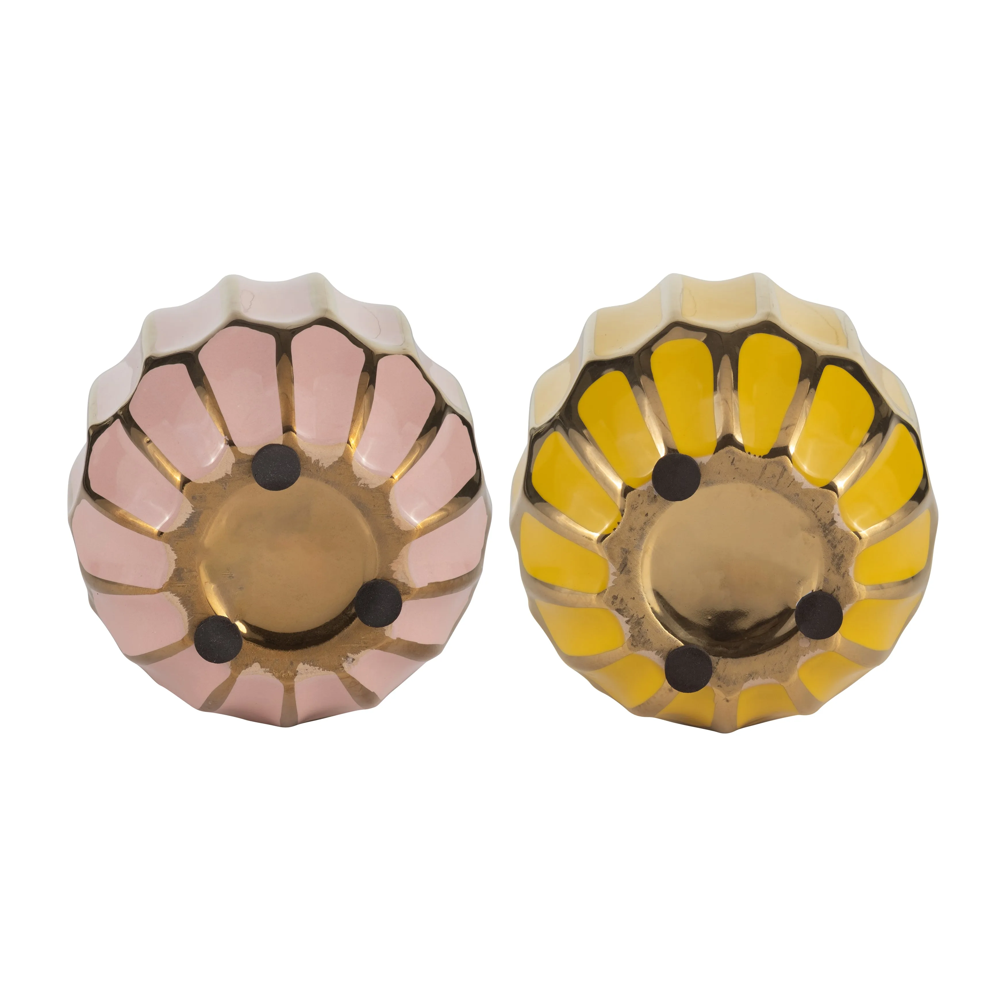 CERAMIC VASE, 5"H, S/2, BLUSH/YELLOW