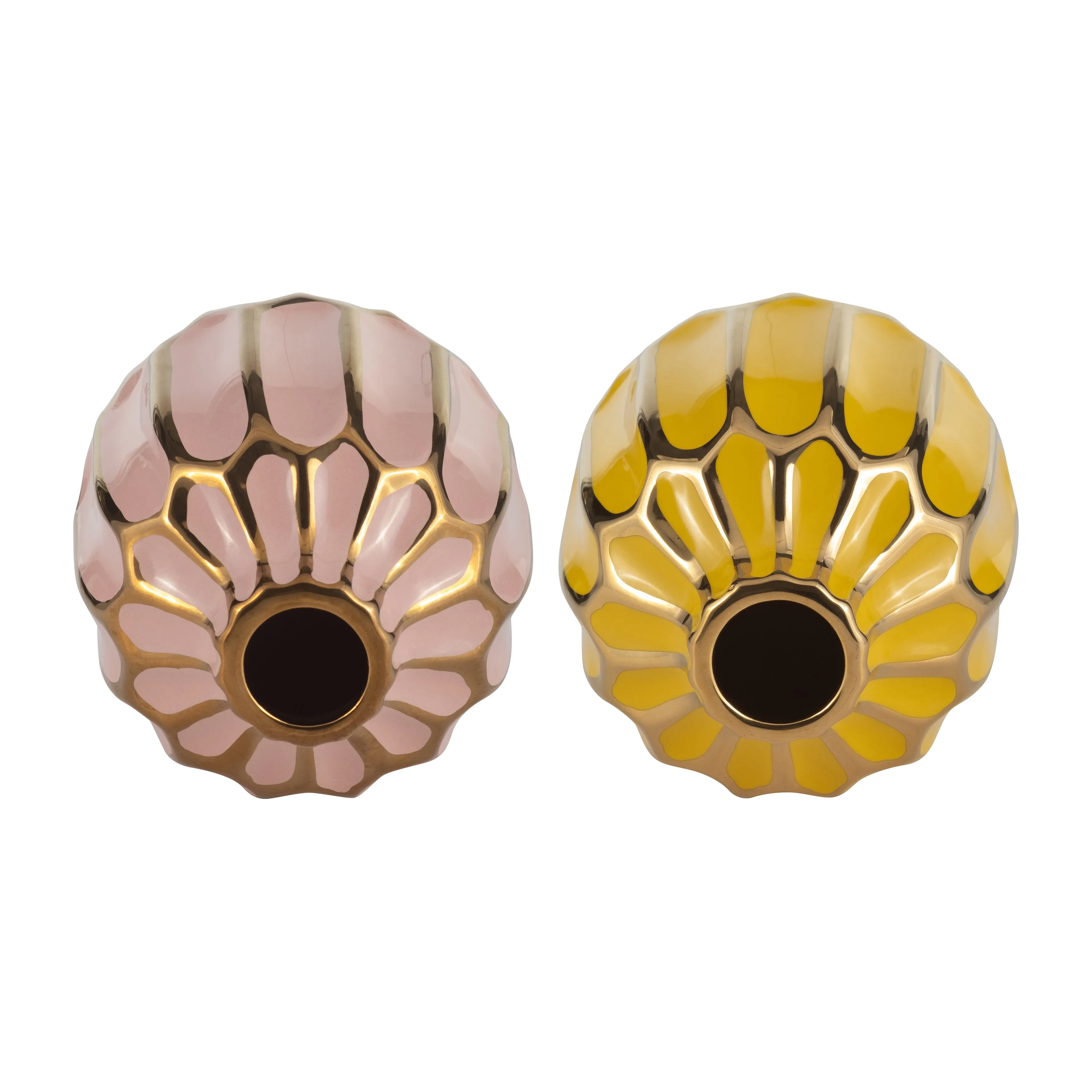 CERAMIC VASE, 5"H, S/2, BLUSH/YELLOW