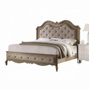 Chelmsford Beige Fabric & Antique Taupe Eastern King Bed