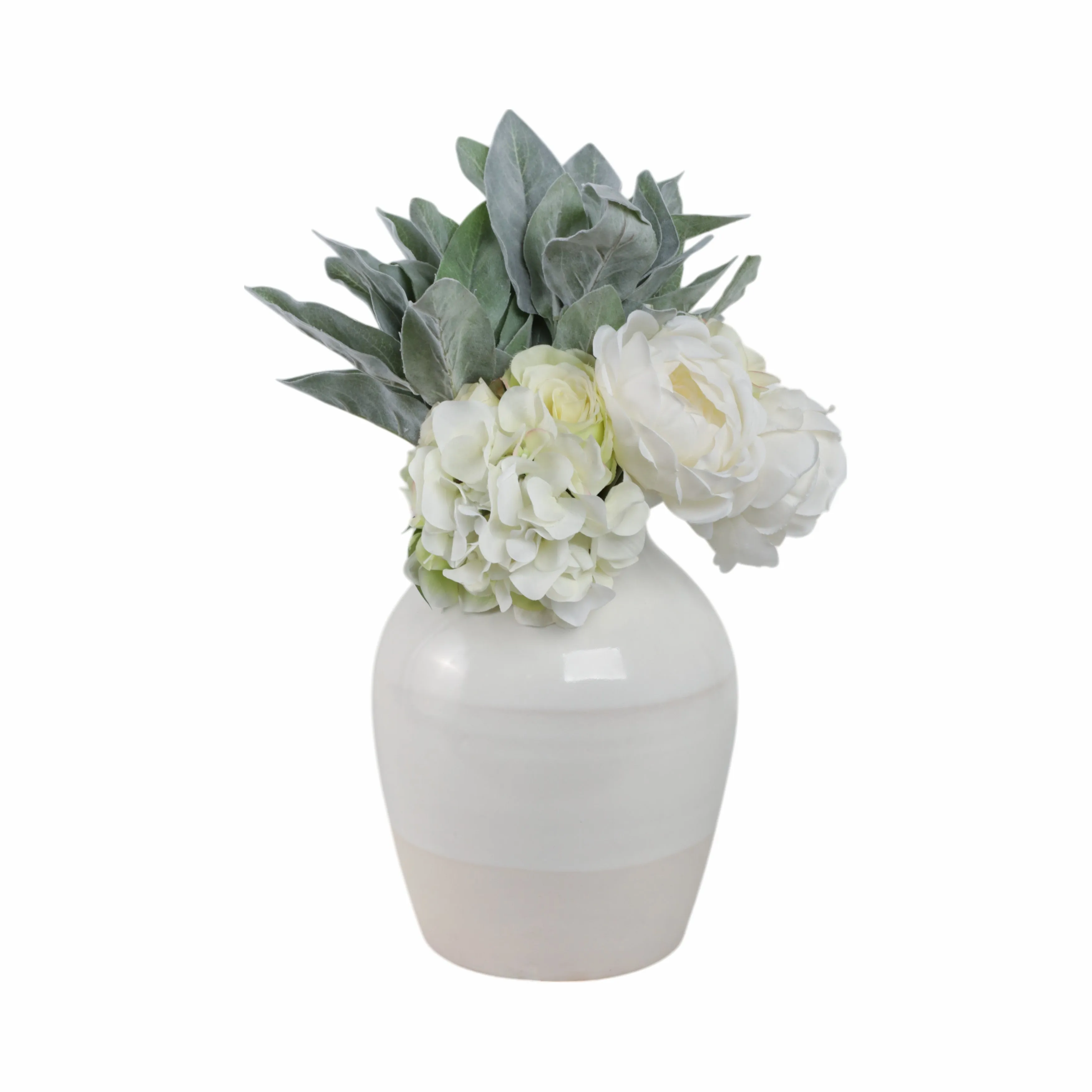 CLAY, 11" 2-TONE REACTIVE VASE, IVORY