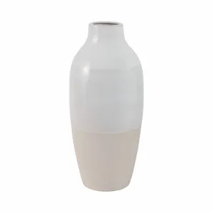 CLAY, 19" 2-TONE REACTIVE VASE, IVORY