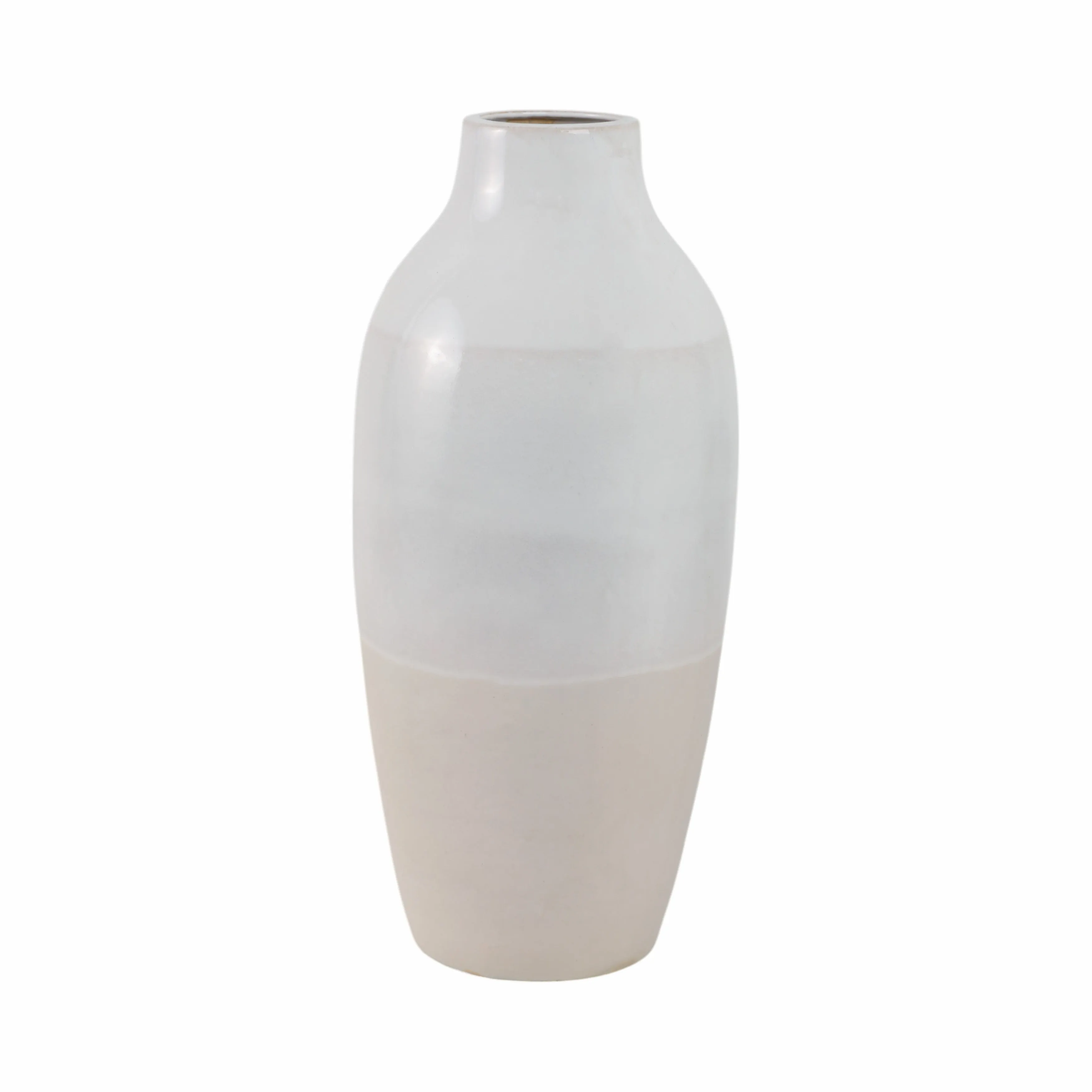 CLAY, 19" 2-TONE REACTIVE VASE, IVORY