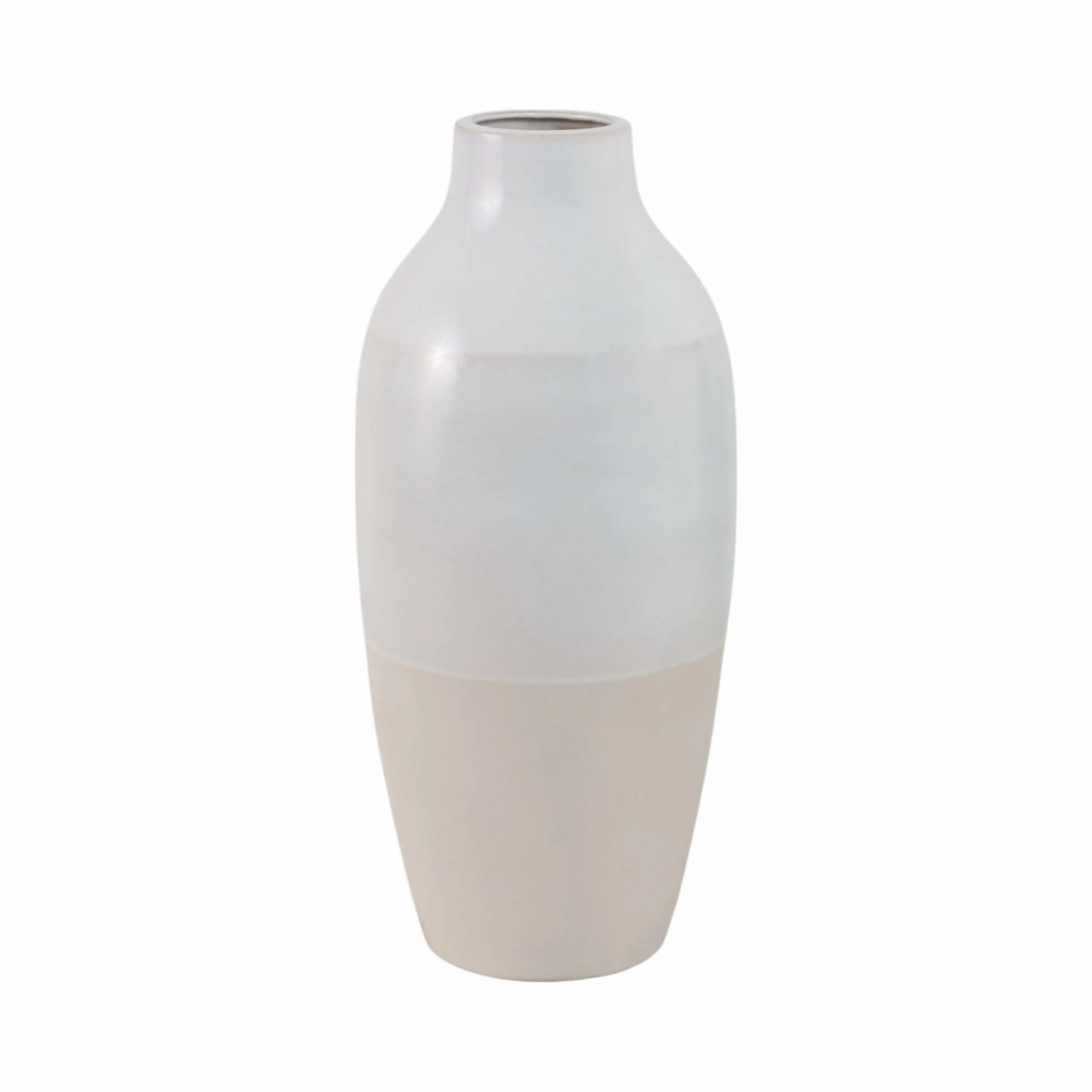 CLAY, 19" 2-TONE REACTIVE VASE, IVORY