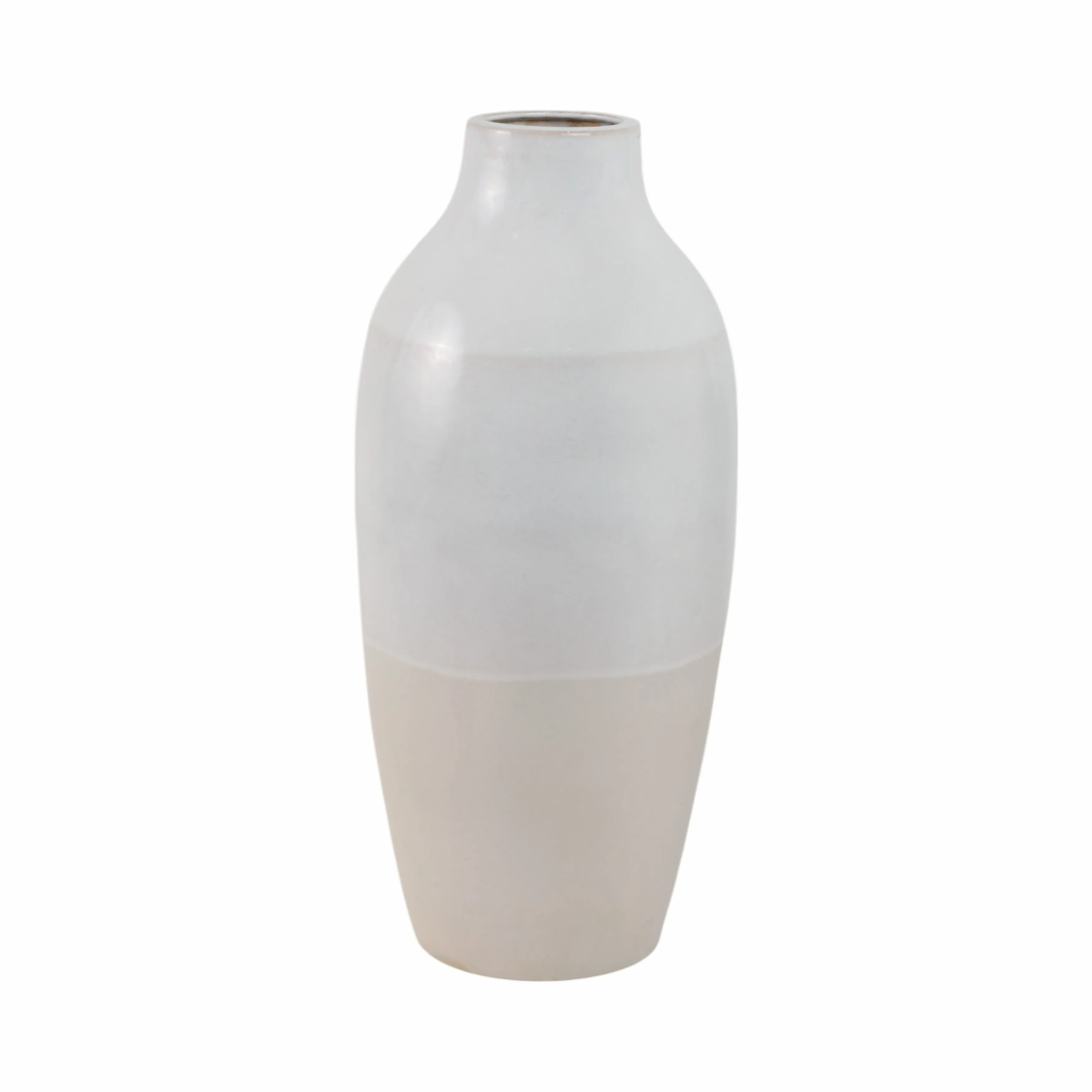 CLAY, 19" 2-TONE REACTIVE VASE, IVORY