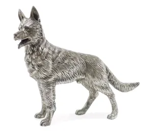 Curated Collection - Antique White Brass German Shepherd Dog
