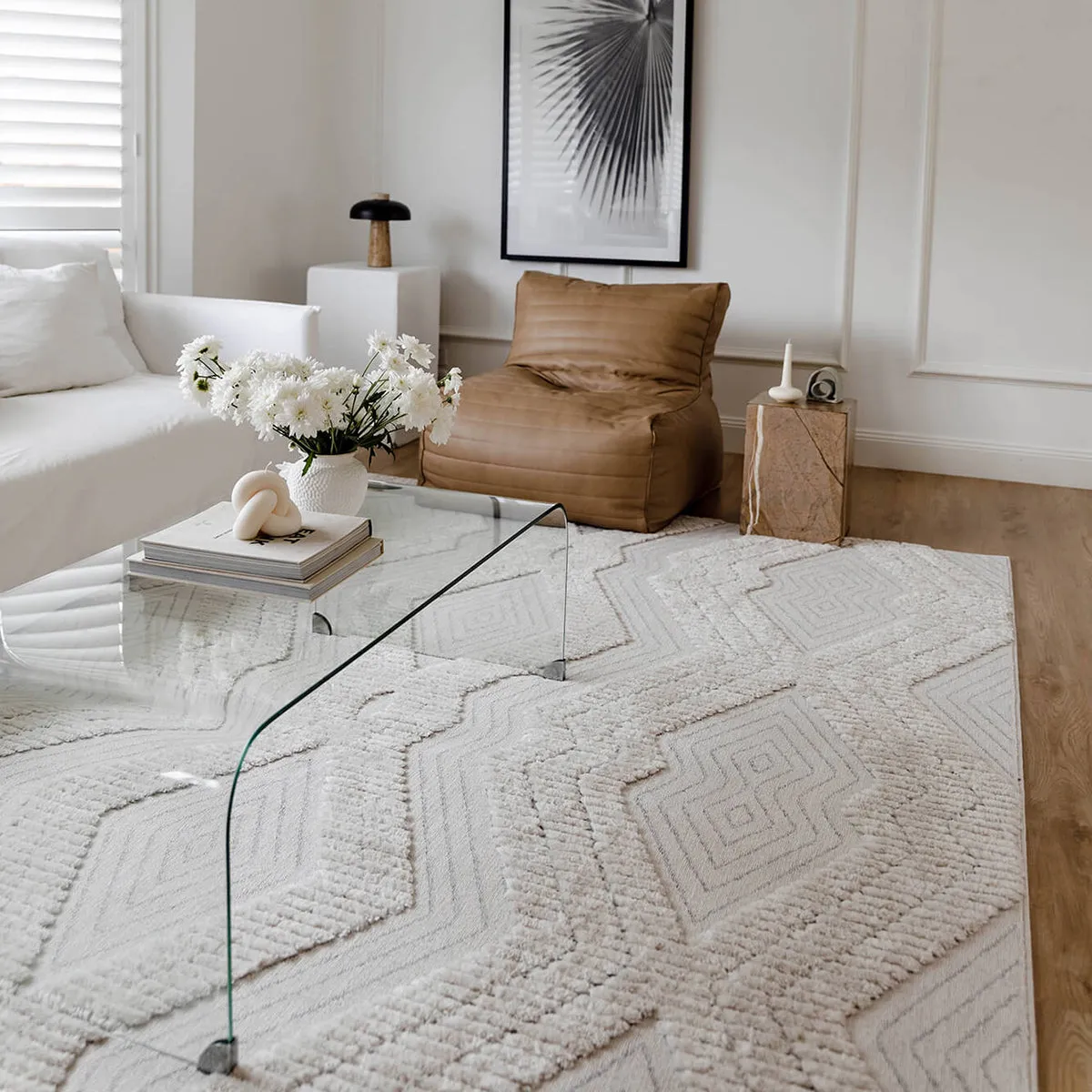 Dayna Textured Diamond Tribal Rug