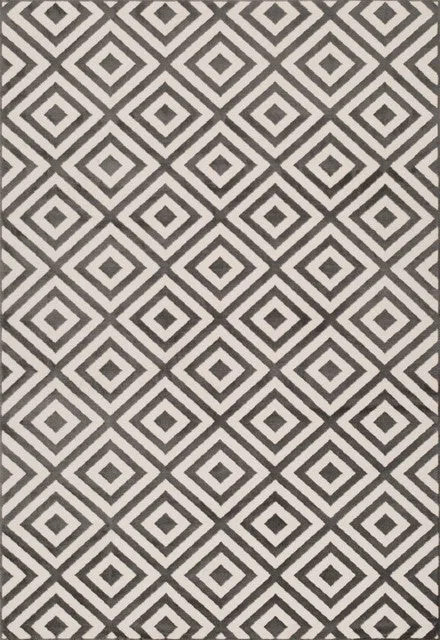 Diamond black and white Rug